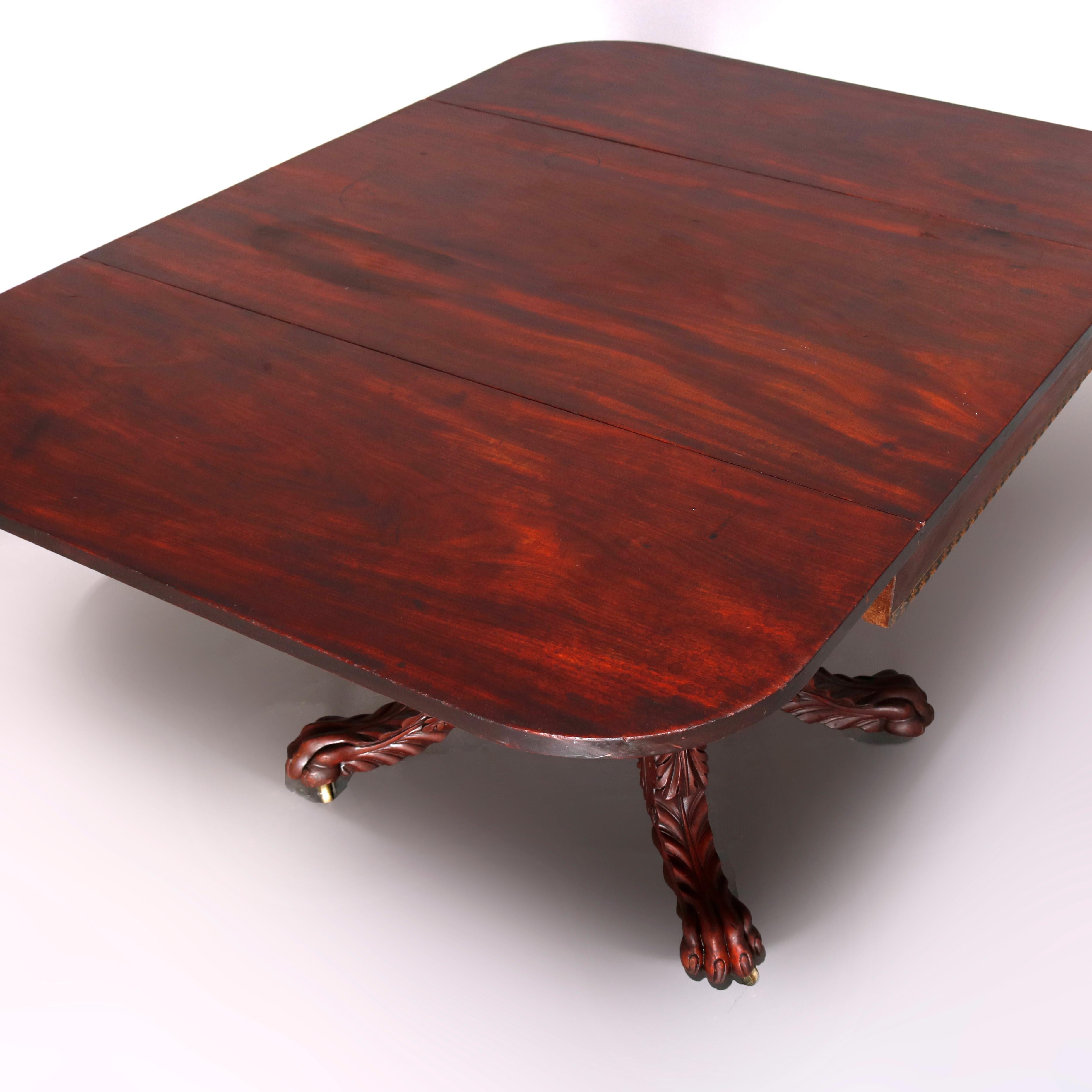 American Empire Classical Flame Mahogany and Gilt Table, Manner of Meeks 3