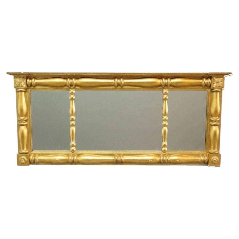 American Empire Classical Gilt Wood 1st Finish Triptych Mirror c1840 For Sale