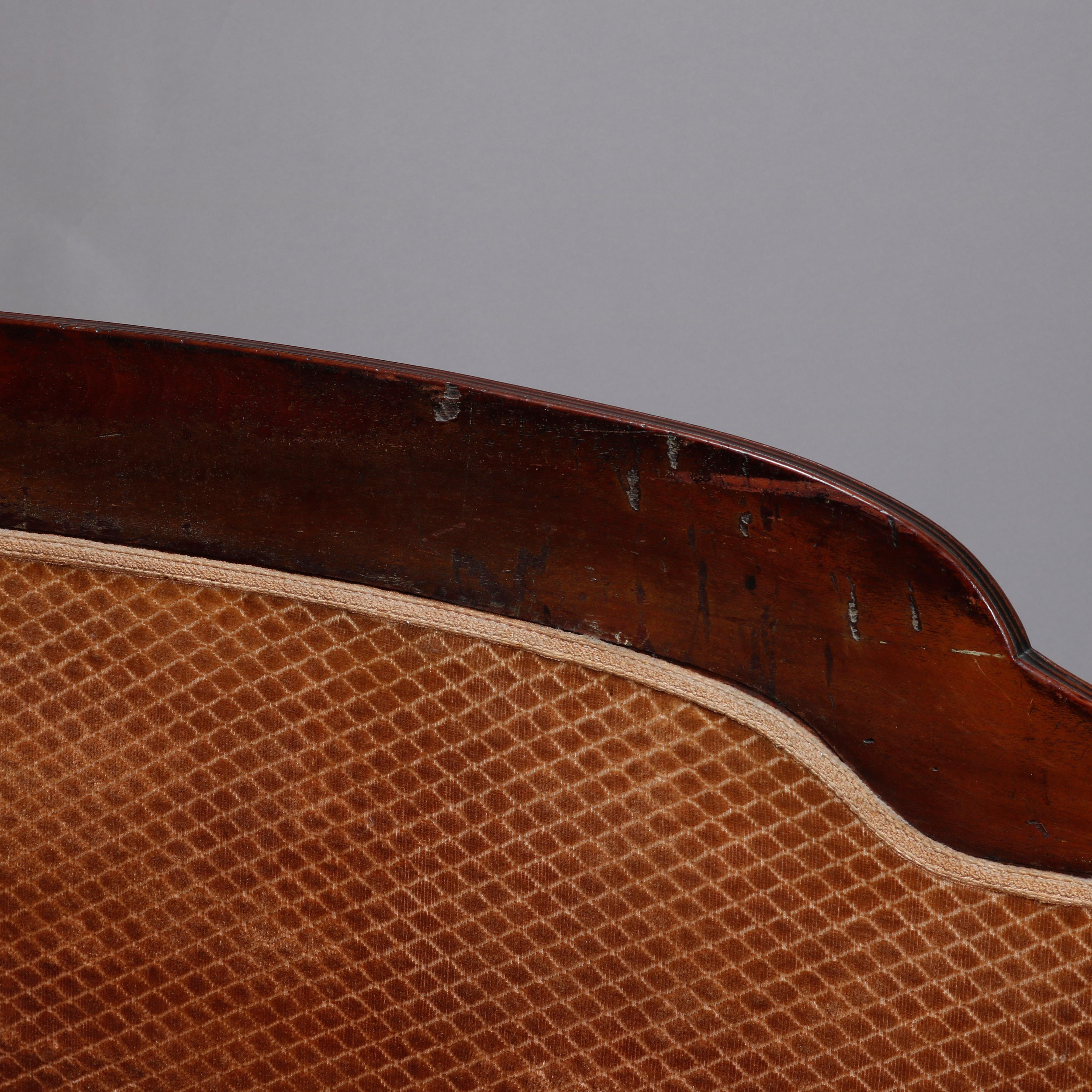American Empire Classical Greco Mahogany Hairy Paw Foot Sofa C1860 7