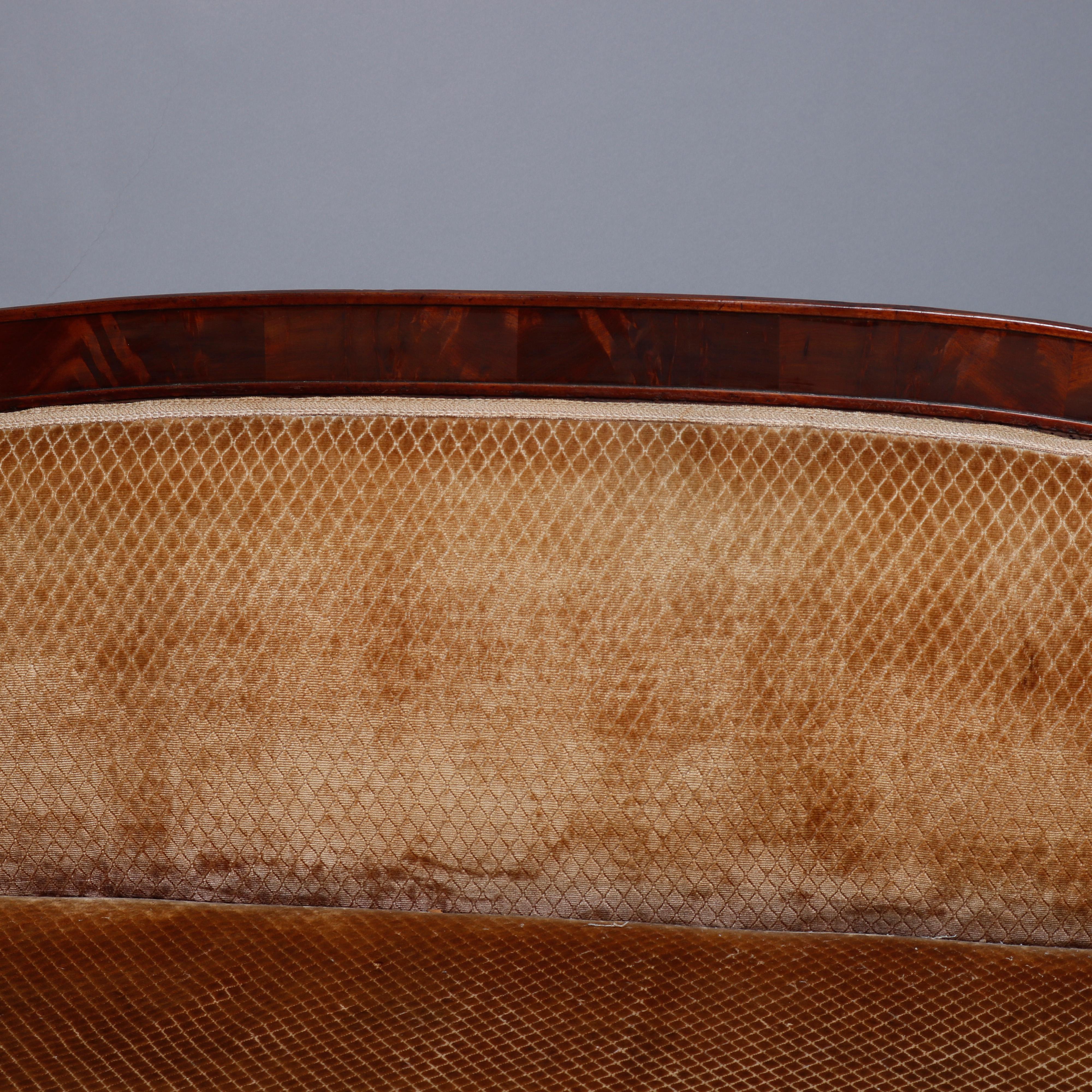 American Empire Classical Greco Mahogany Hairy Paw Foot Sofa C1860 2