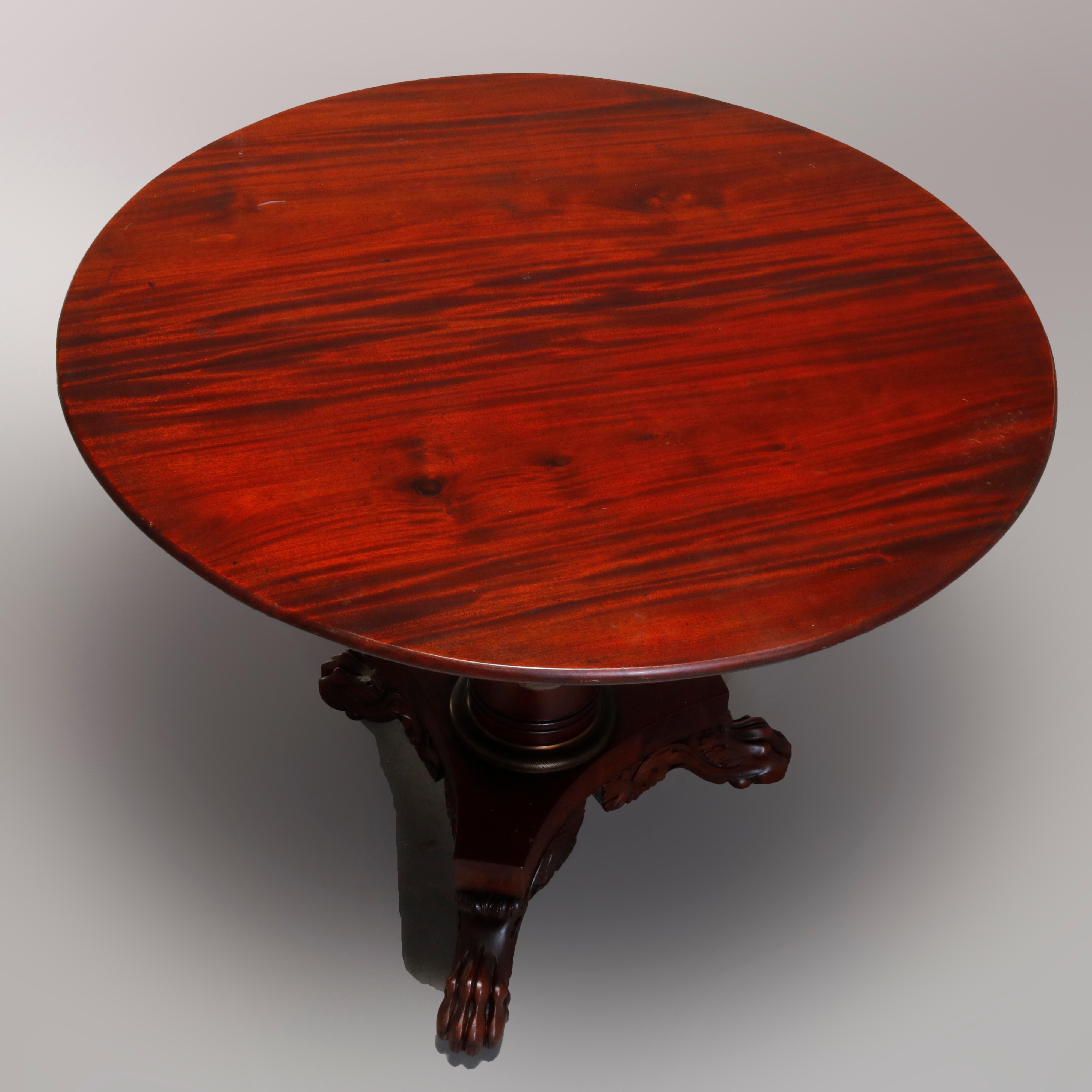 American Empire Classical Quervelle School Flame Mahogany Tilt-Top Table 2