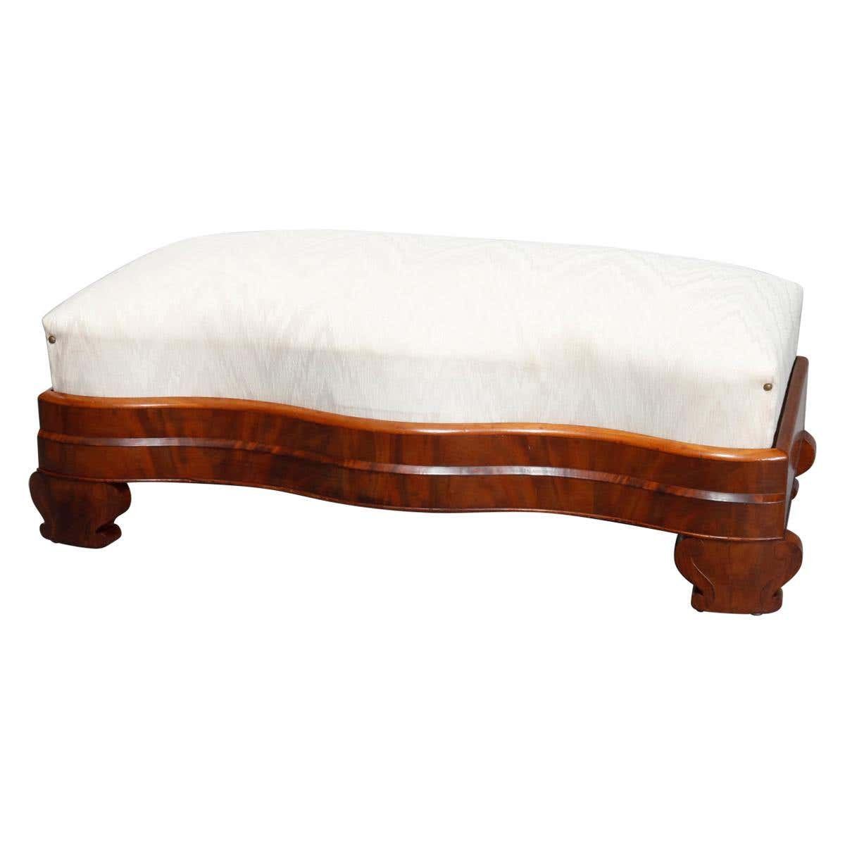 American Empire Classical Serpentine Flame Mahogany Slipper Bench ...