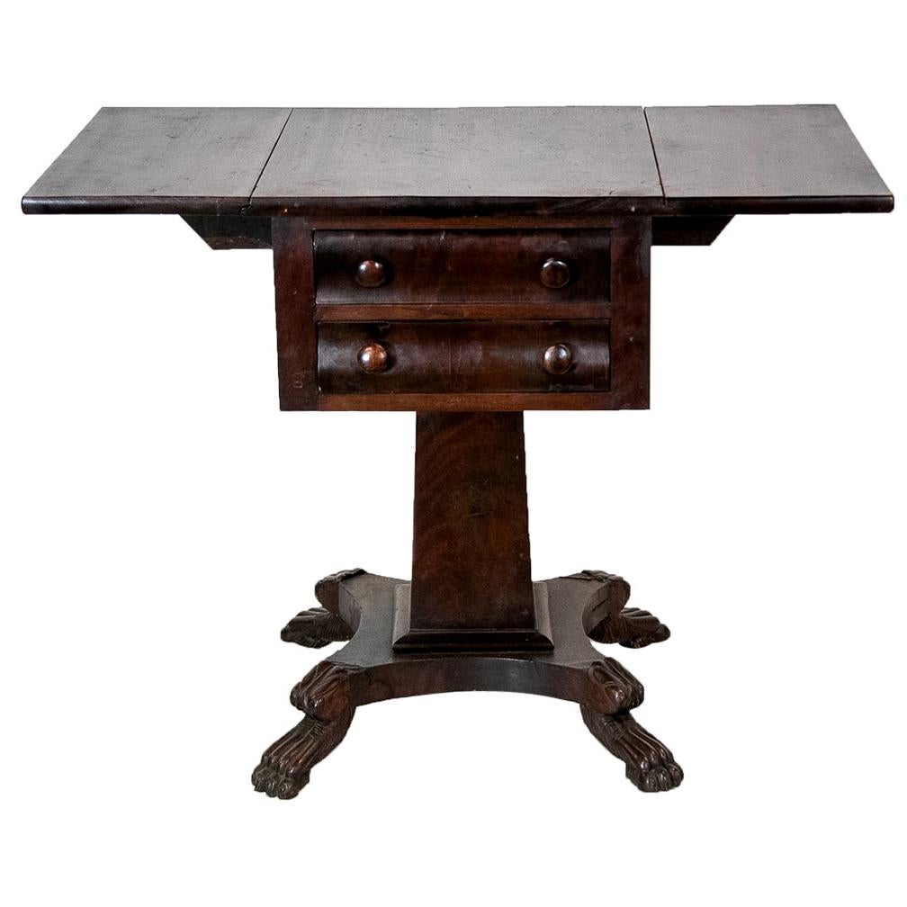 American Empire Drop-Leaf Table For Sale
