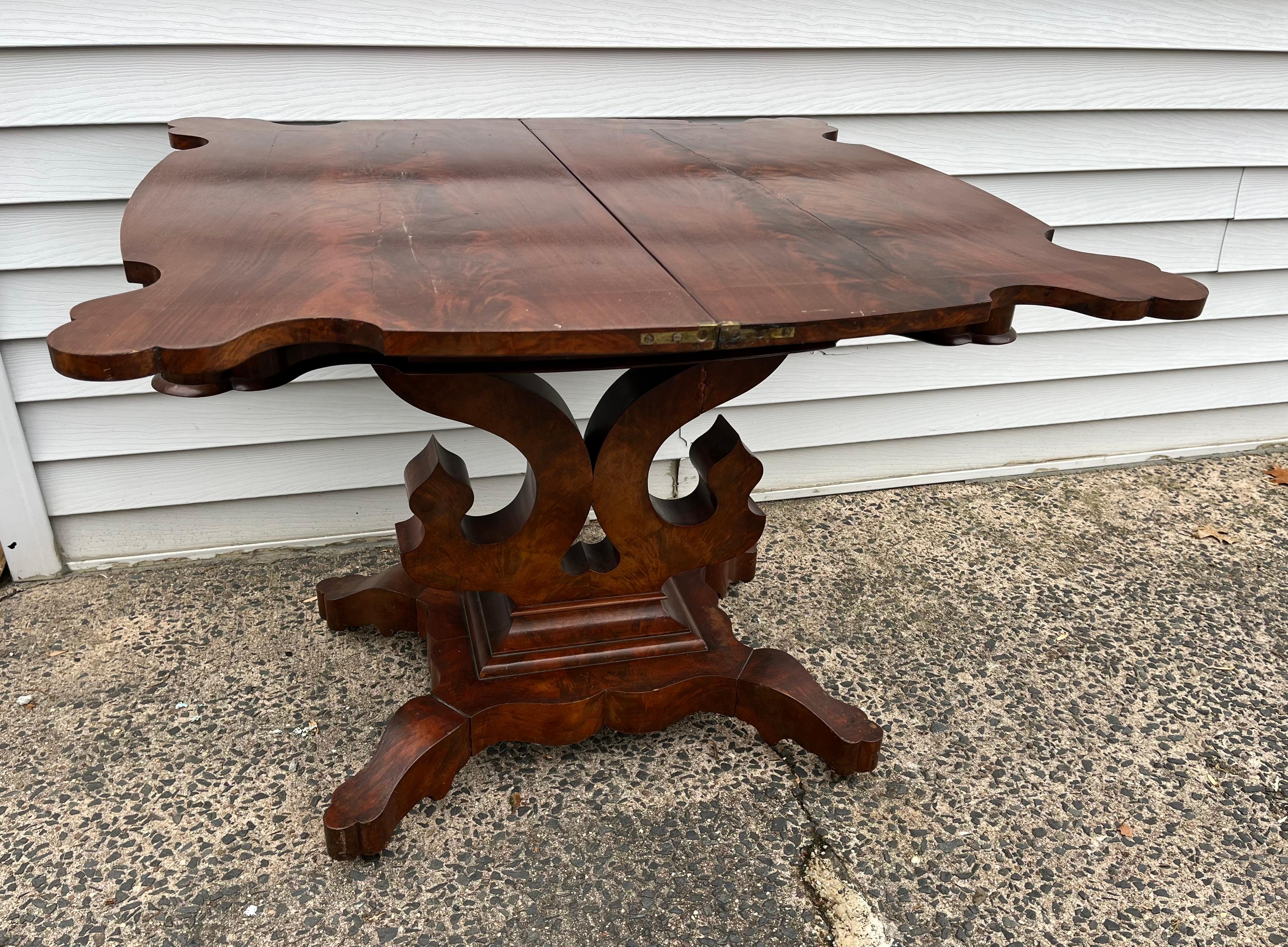 American Empire Flip-top Console Table, Circa 1870 1