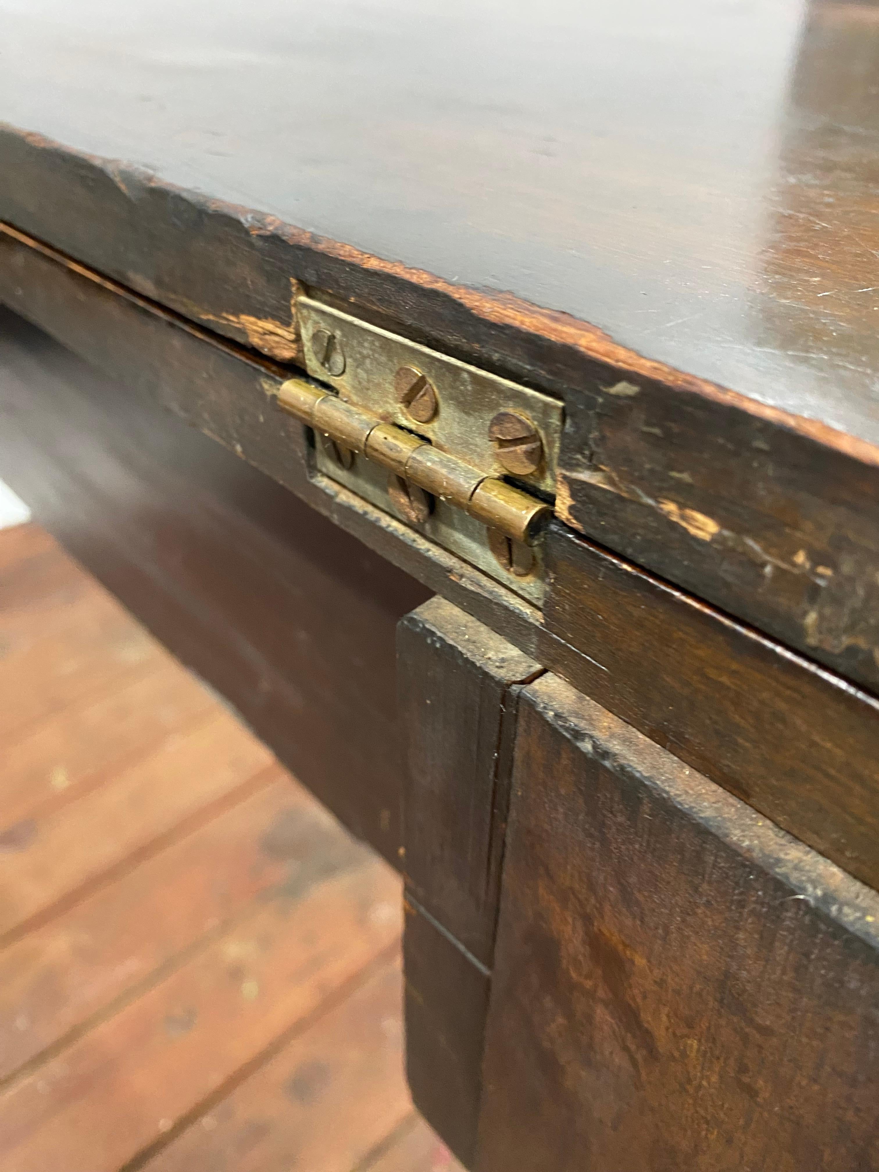 American Empire Flip Top Mahogany Gate Leg Console Table For Sale 9