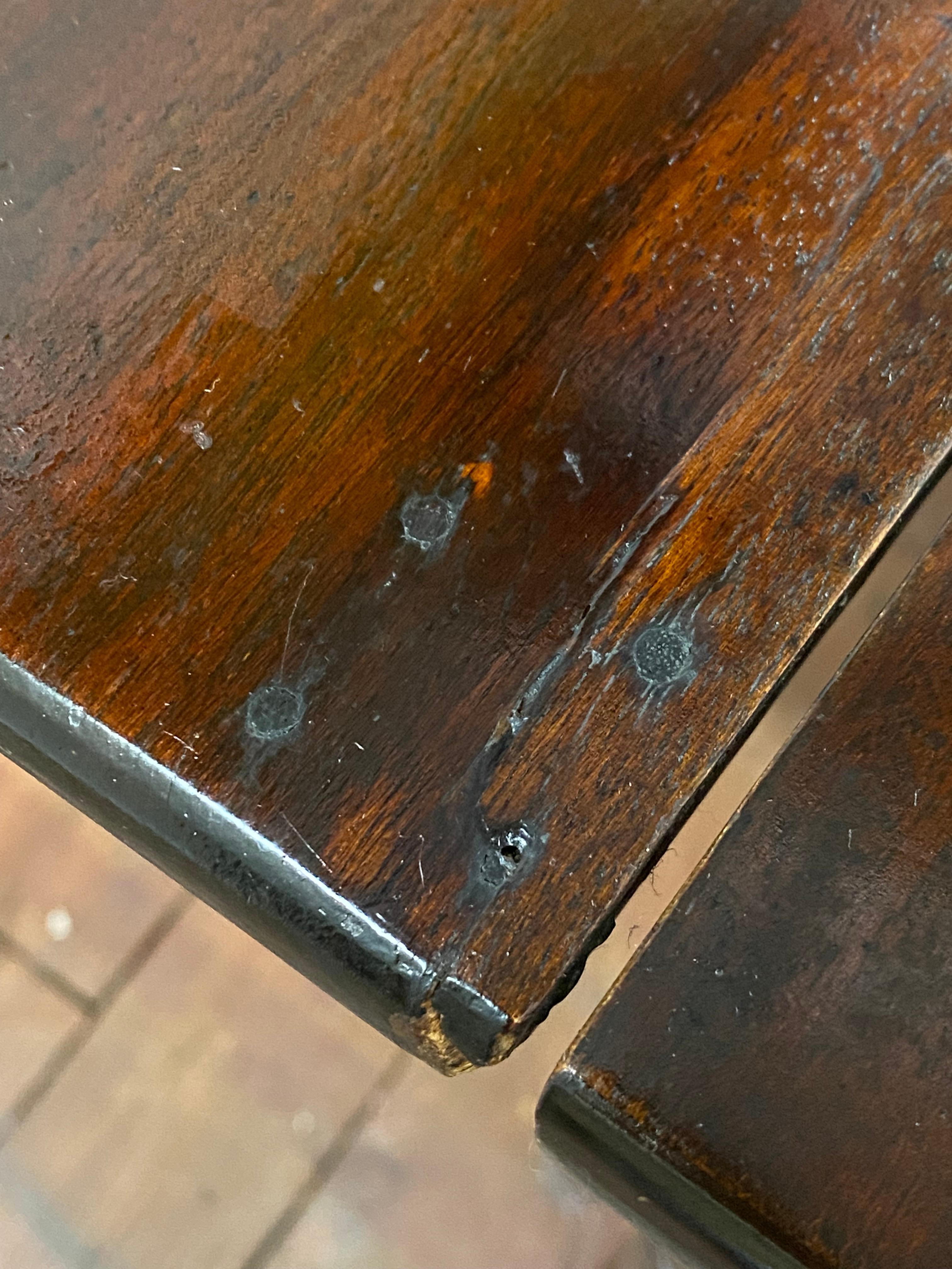 American Empire Flip Top Mahogany Gate Leg Console Table For Sale 15