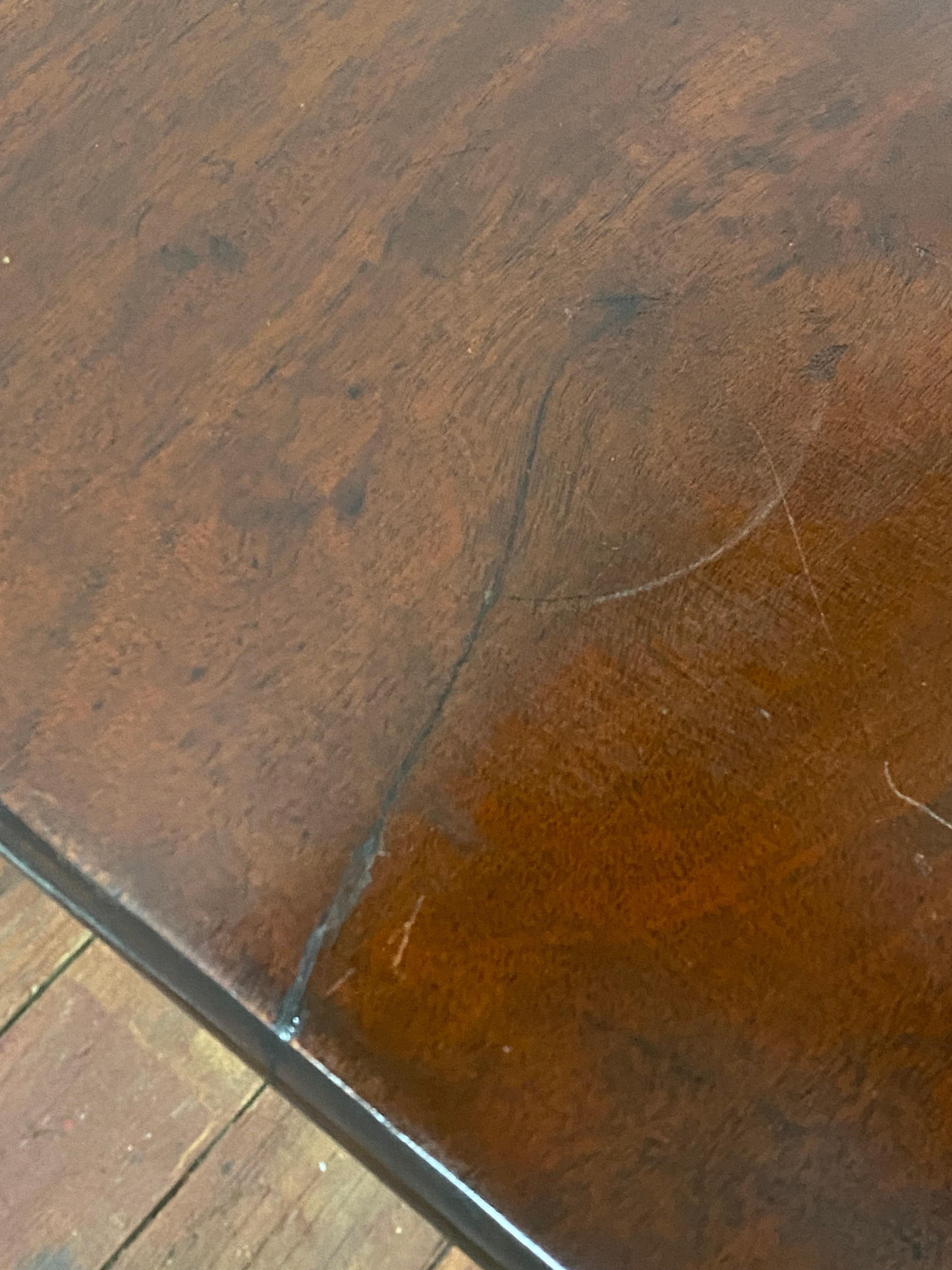 American Empire Flip Top Mahogany Gate Leg Console Table For Sale 16