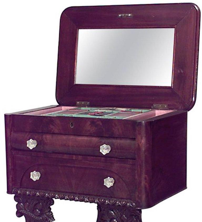 American Empire Flip Top Sewing Table For Sale at 1stdibs