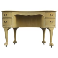 American Empire Kidney Shaped Lion Paw Foot Desk with Four Drawers