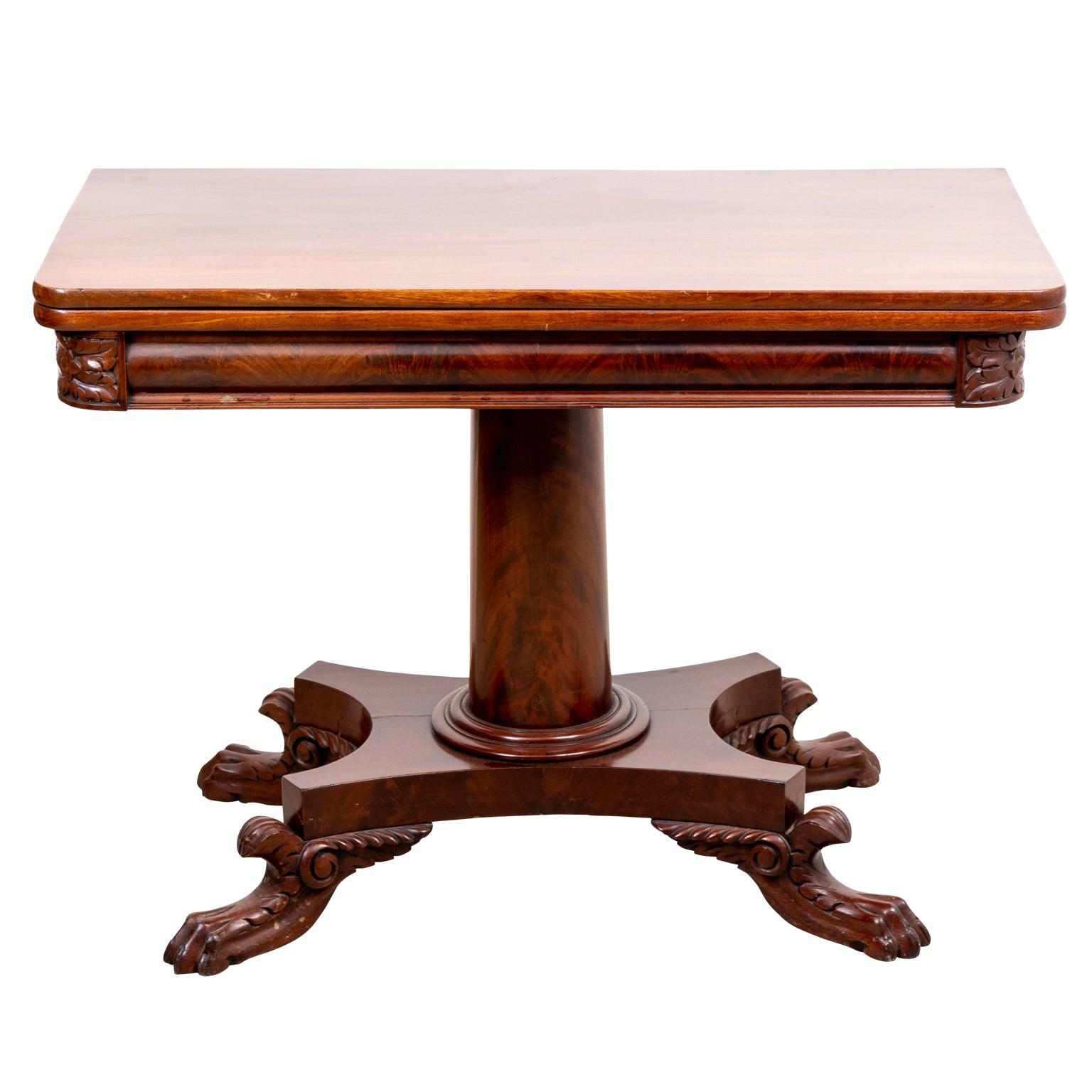 American Empire Mahogany FlipTop Games Table For Sale at 1stDibs
