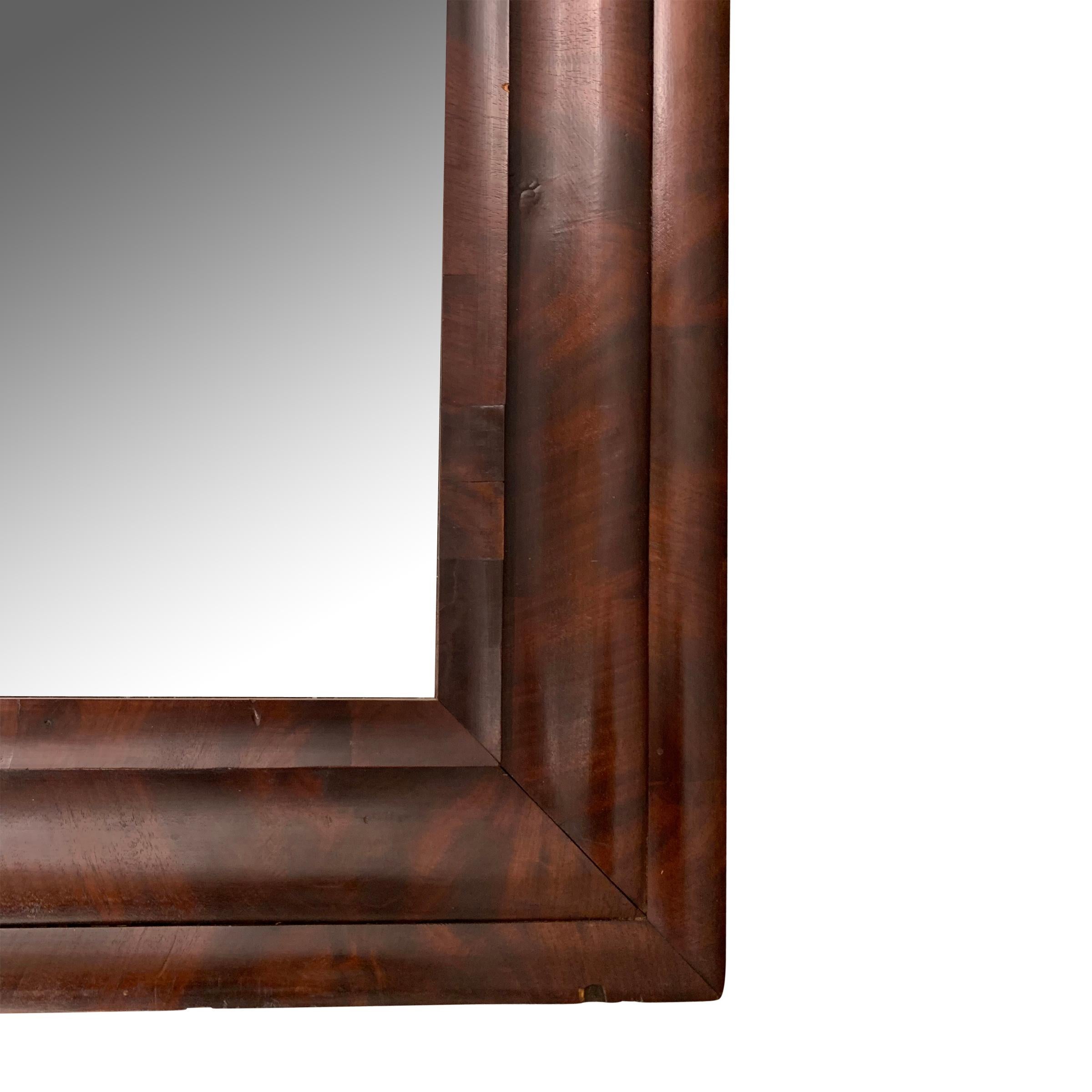 American Empire Mahogany Framed Mirror In Good Condition In Chicago, IL
