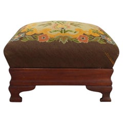 American Empire Mahogany & Needlepoint Ottoman C1860