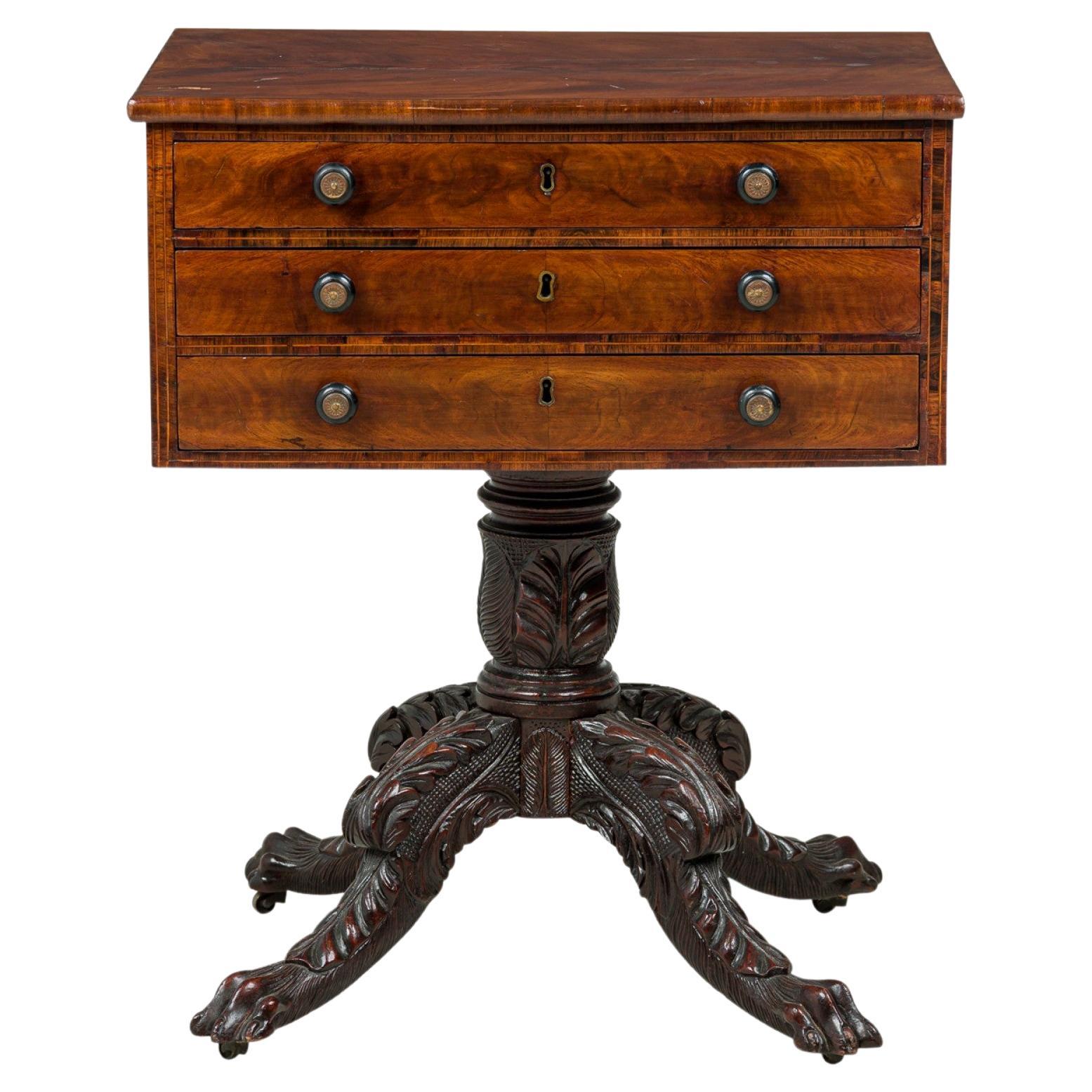 American Empire mahogany Side Table by Duncan Phyfe For Sale