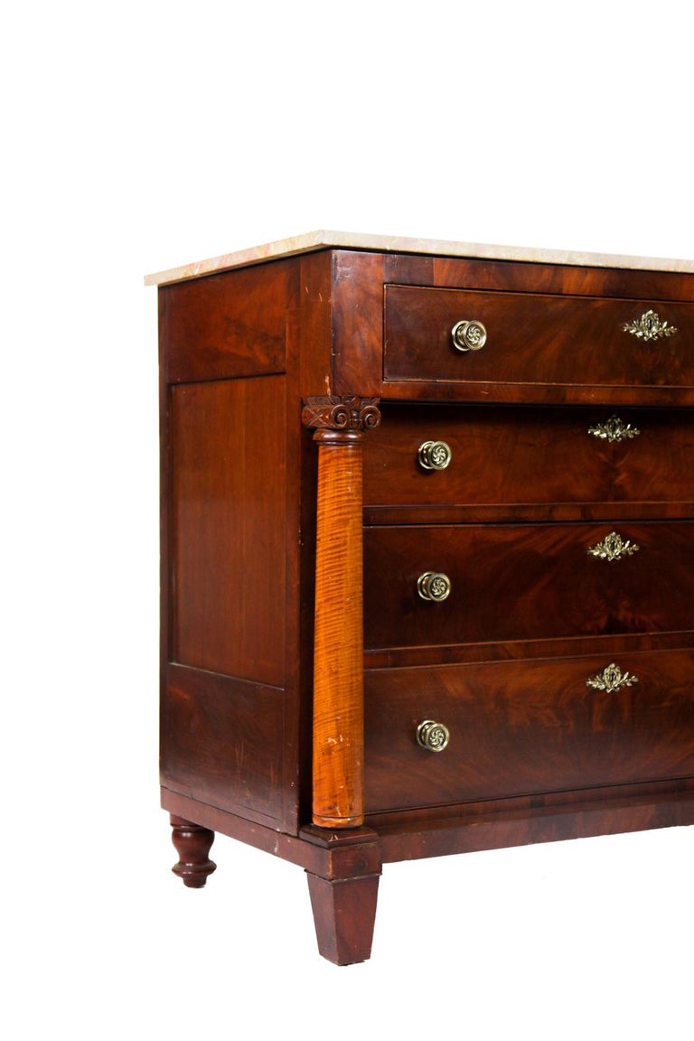 American Empire Marble Top Chest For Sale at 1stDibs