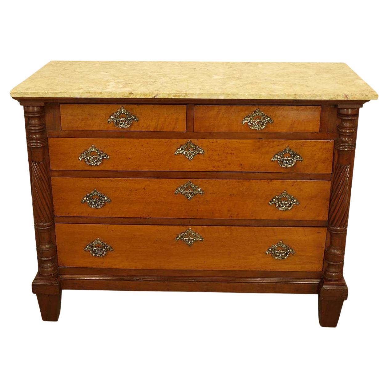 American Empire Marble Top Chest For Sale