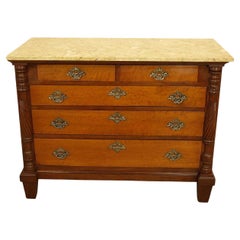 Antique American Empire Marble Top Chest