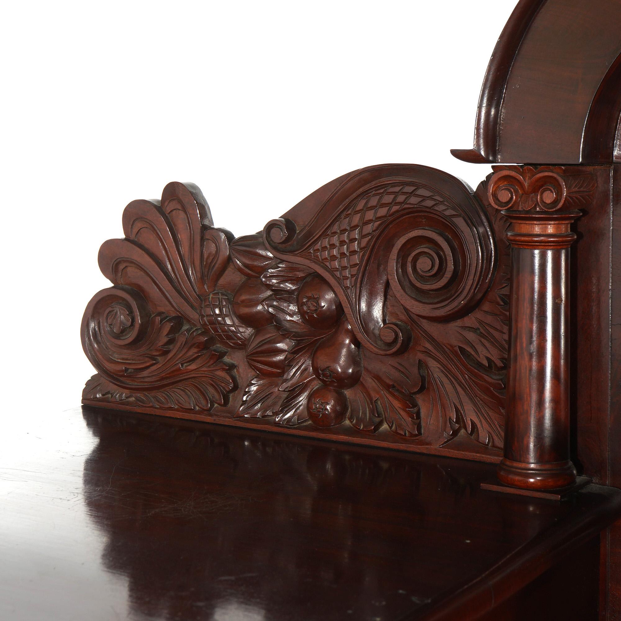 American Empire Quervelle Neoclassical Greco Flame Mahogany Sideboard c1840 For Sale 10