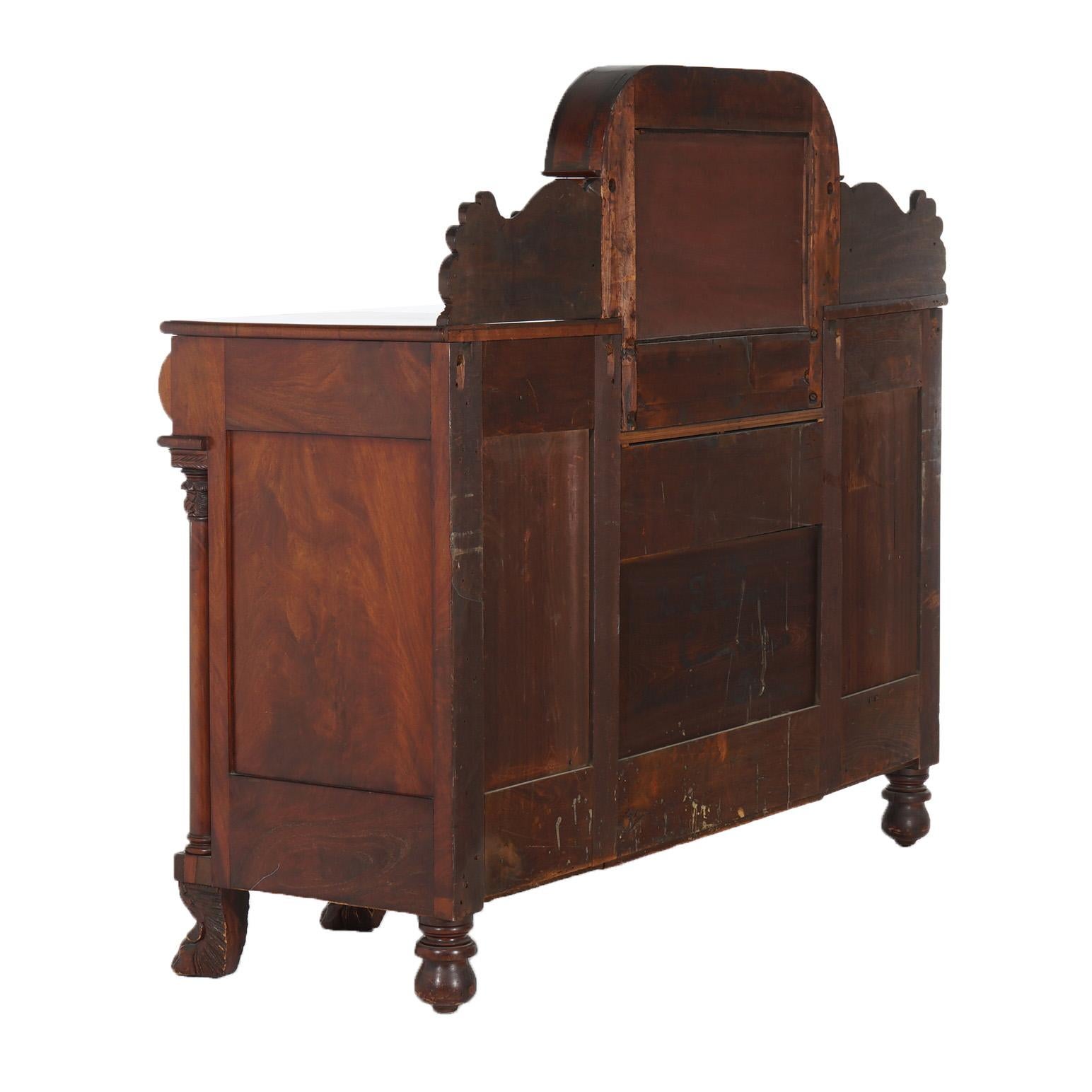 American Empire Quervelle Neoclassical Greco Flame Mahogany Sideboard c1840 For Sale 12