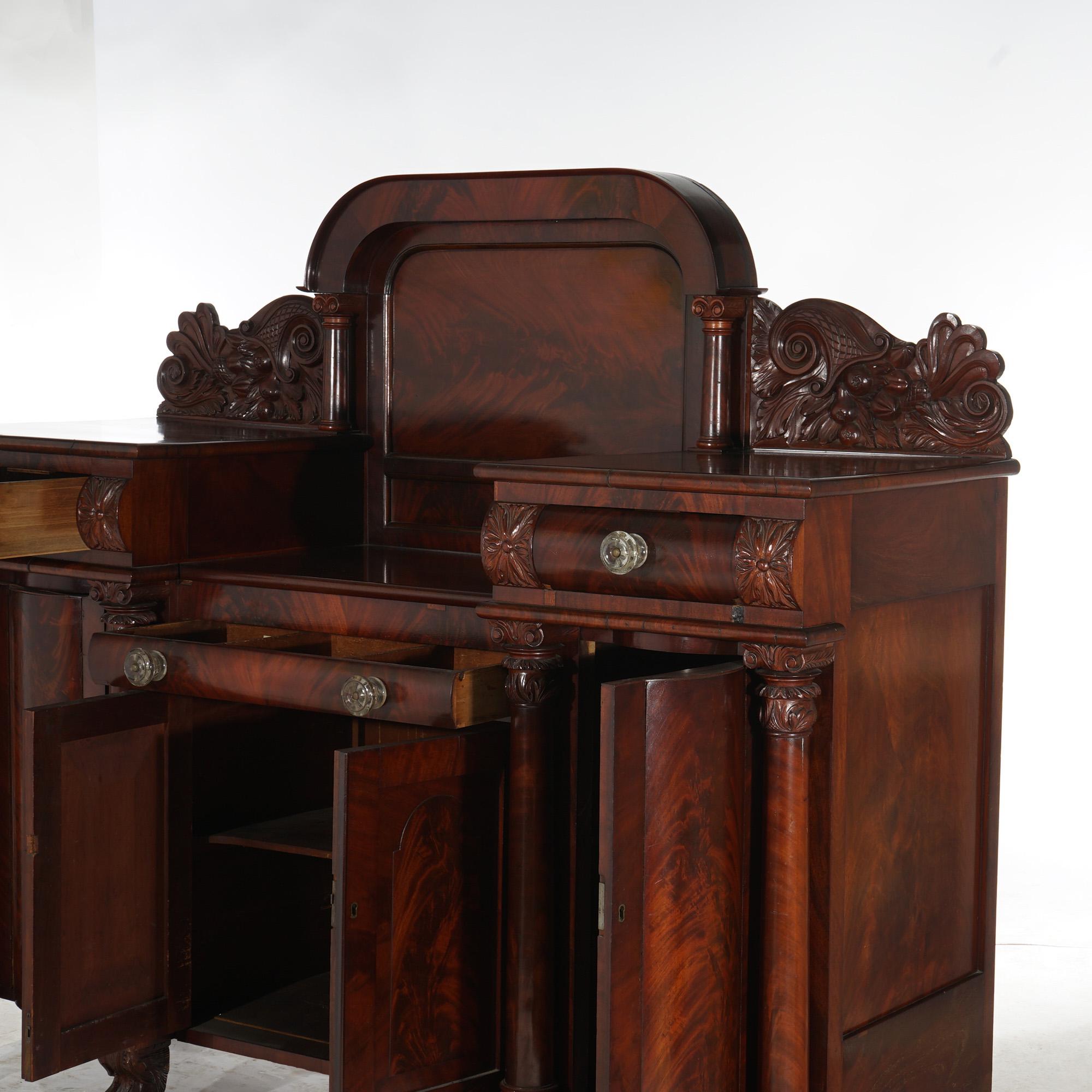 Buffet Empire américain Quervelle Néoclassique Greco en acajou c1840 Bon état - En vente à Big Flats, NY