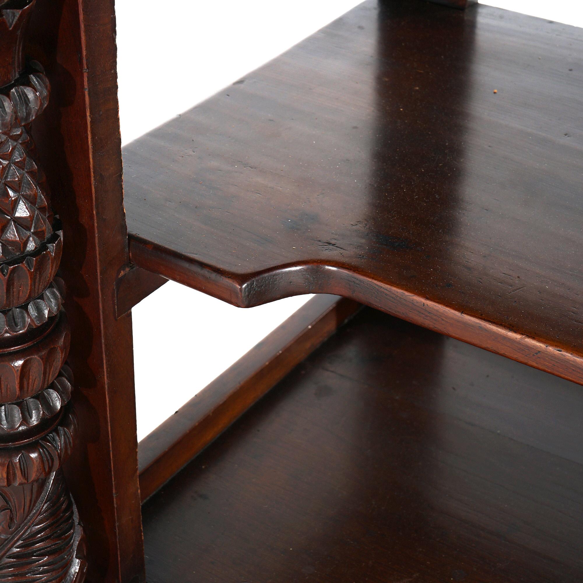 American Empire Quervelle School Deeply Carved Flame Mahogany Server C1840 6