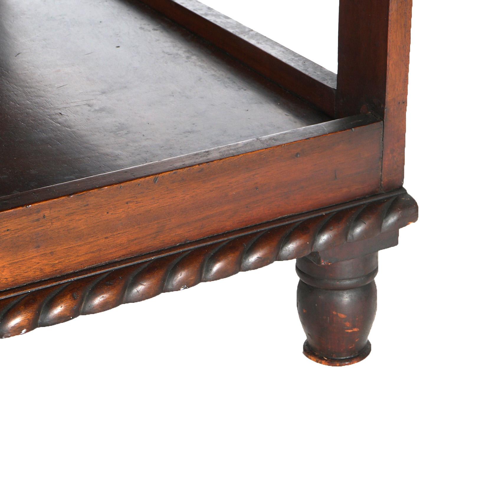 American Empire Quervelle School Deeply Carved Flame Mahogany Server C1840 9