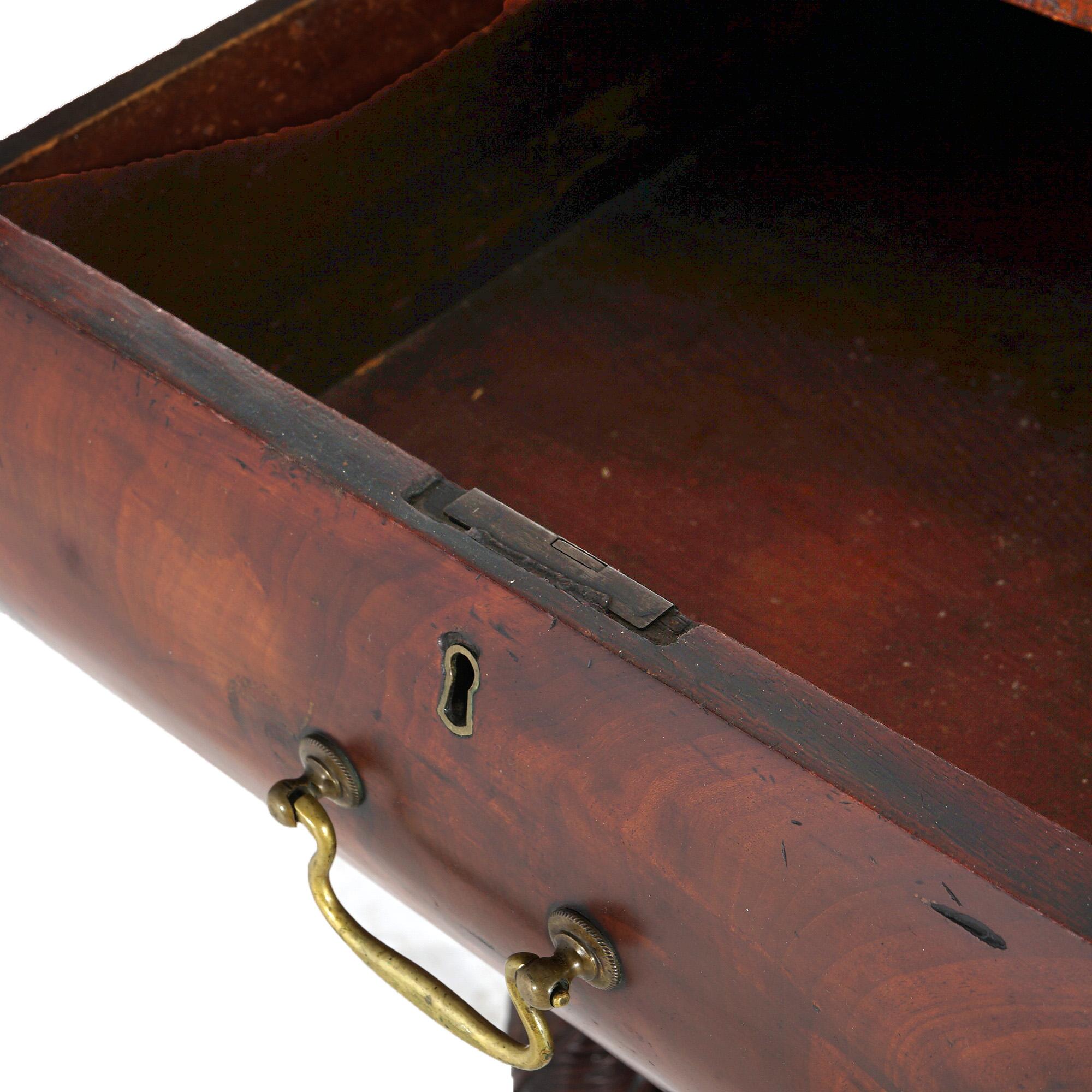 American Empire Quervelle School Deeply Carved Flame Mahogany Server C1840 5