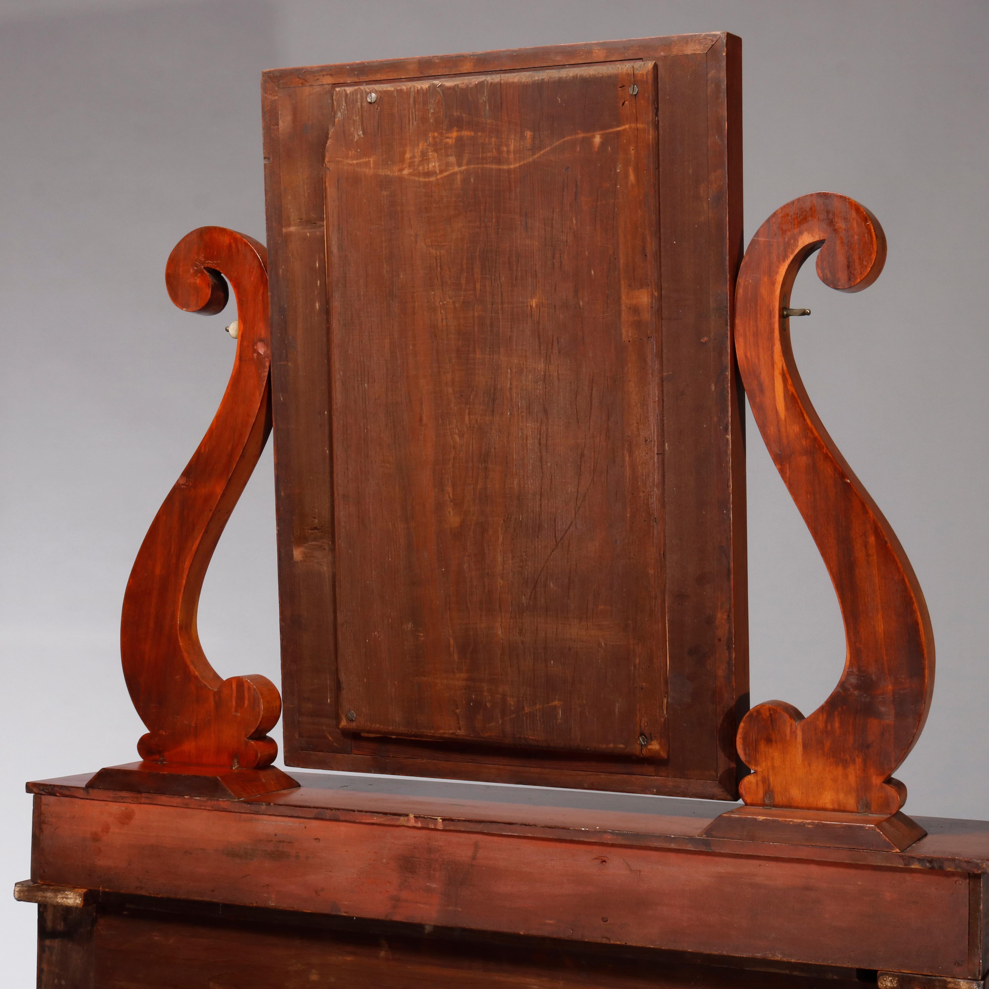 American Empire Quervelle School Flame Mahogany Gentleman’s Dresser, circa 1840 11