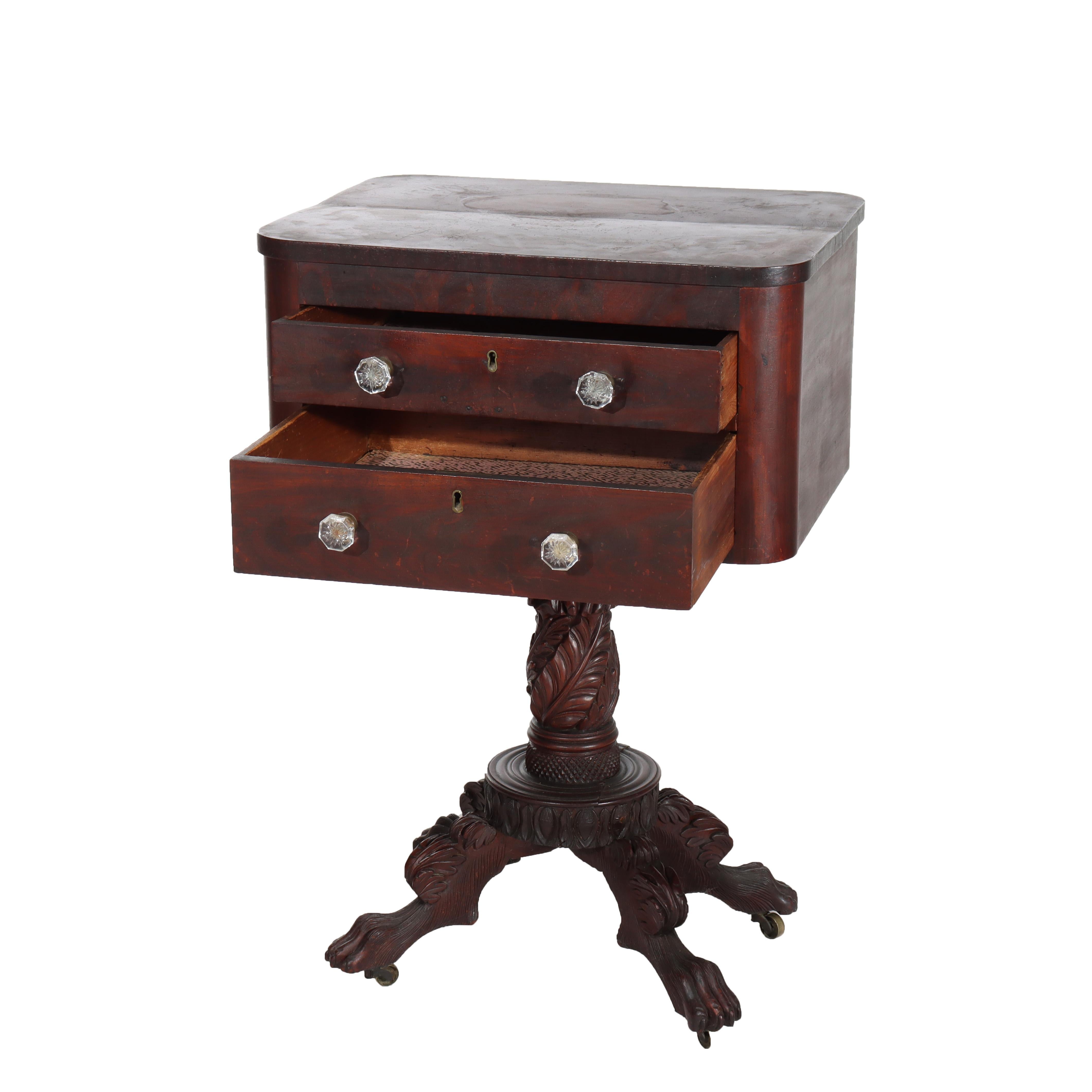 Support de travail en acajou pour Quervelle School de l'Empire américain C1840 Bon état - En vente à Big Flats, NY