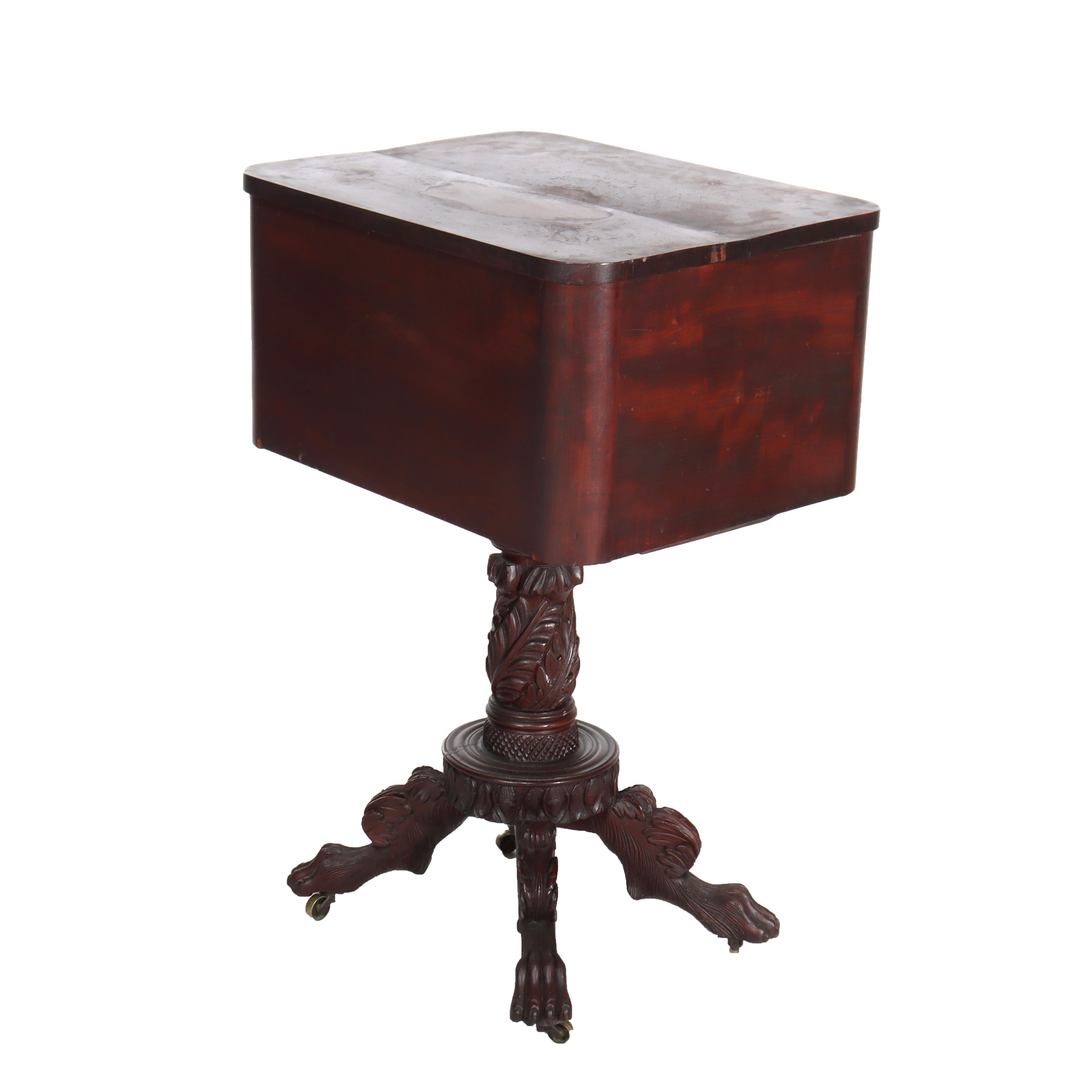 Support de travail en acajou pour Quervelle School de l'Empire américain C1840 en vente 2