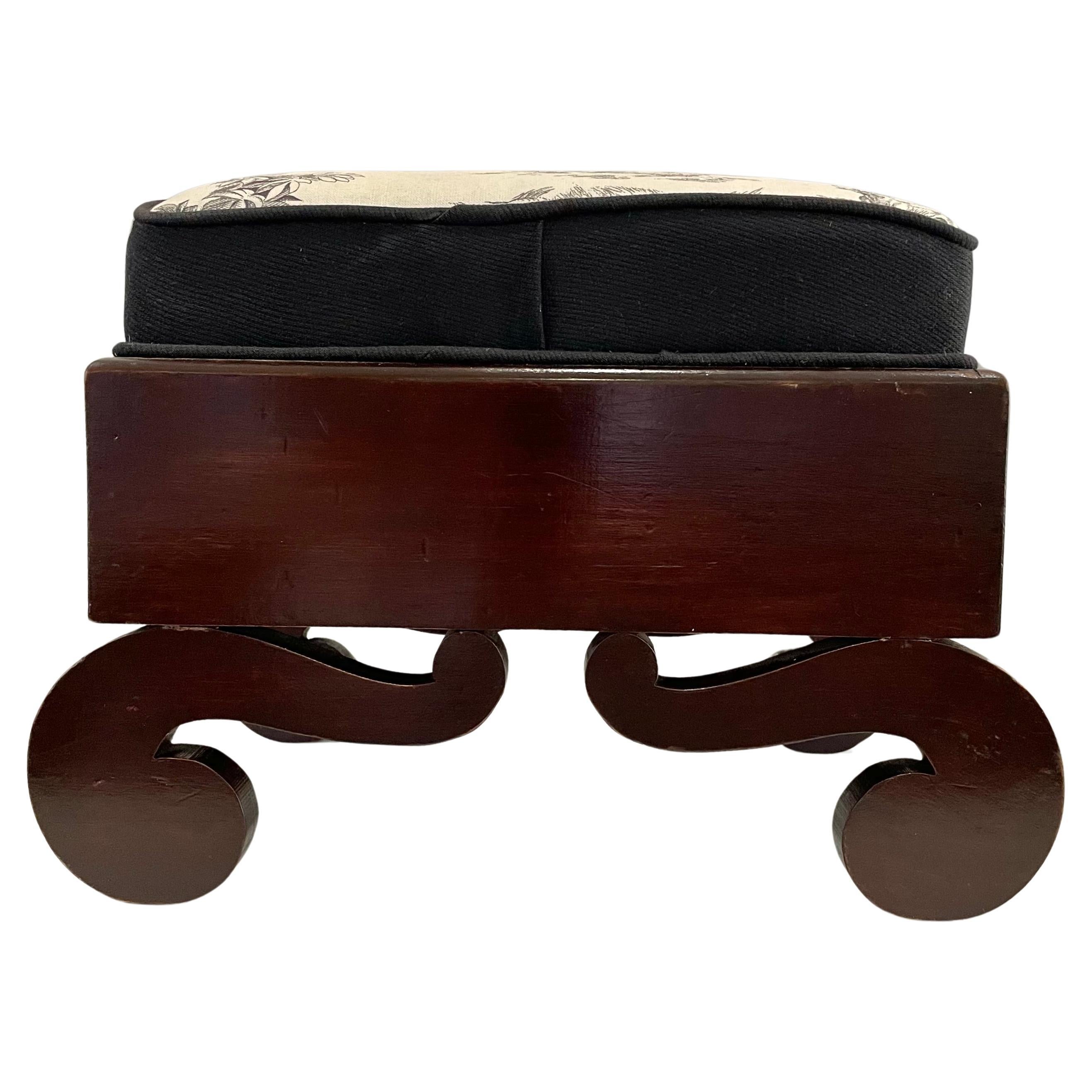 American Empire Revival Foot Stool  For Sale