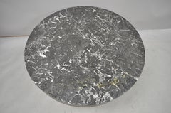 American Empire Round Marble-Top Flame Mahogany Pedestal Base Coffee Table