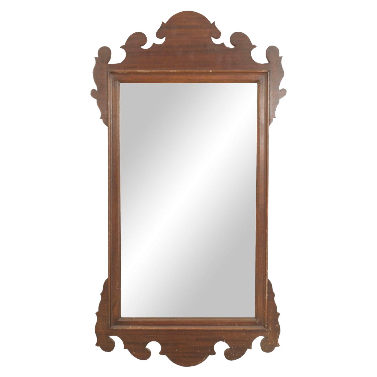 American Empire Shaped Mahogany Wall Mirror