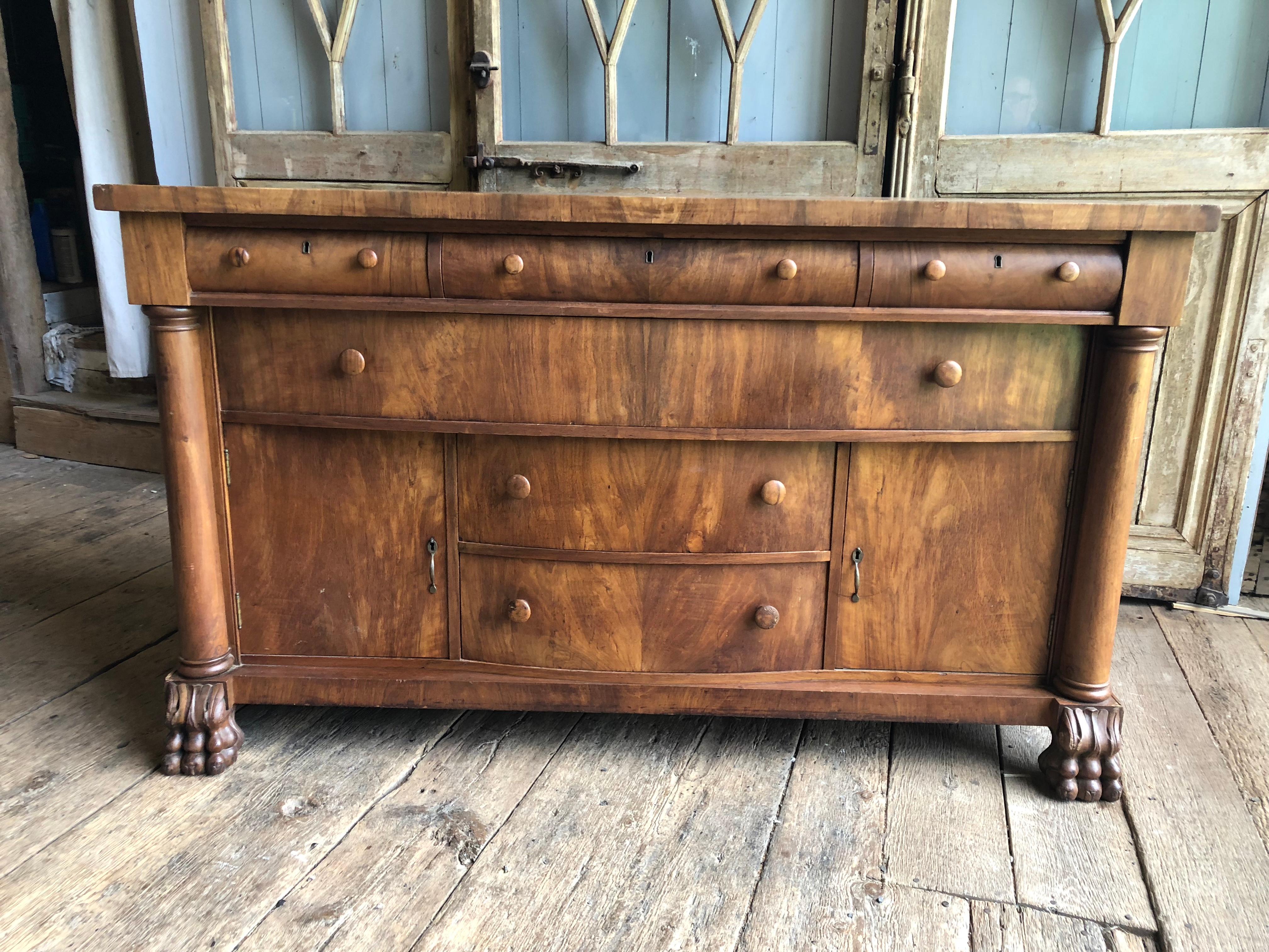 Veneer American Empire Sideboard, circa 1870