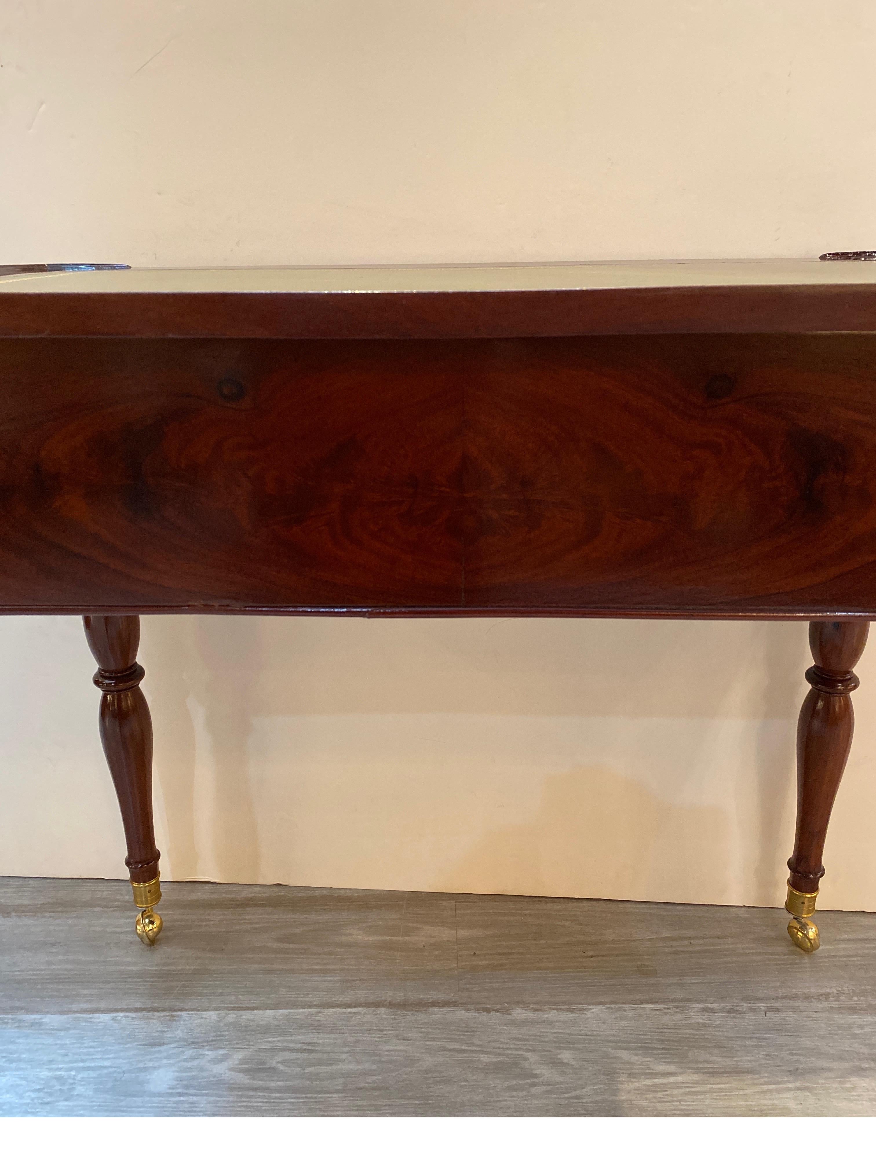 American Empire Spinet Mahogany Writing Table Console 6
