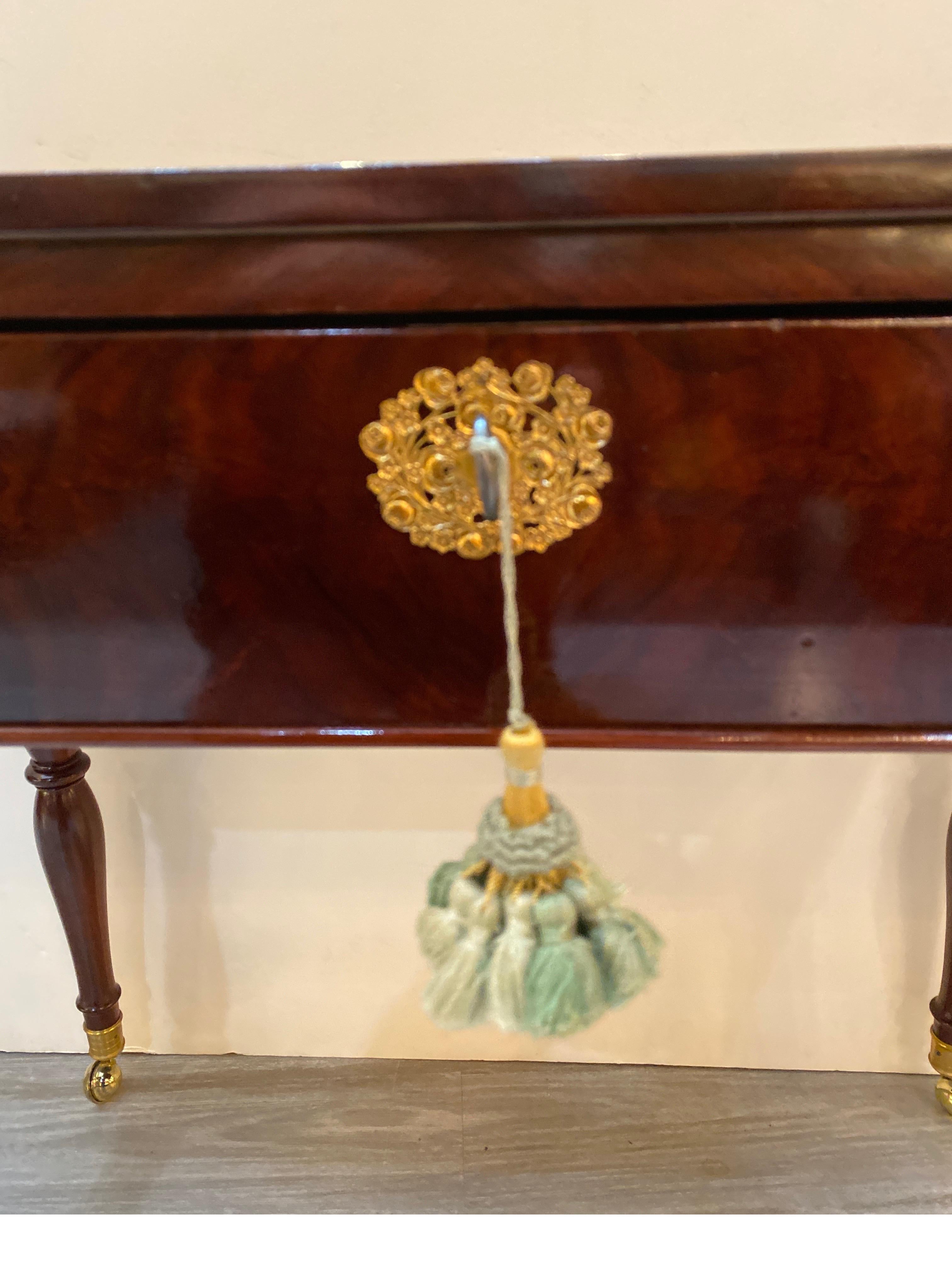 19th Century American Empire Spinet Mahogany Writing Table Console