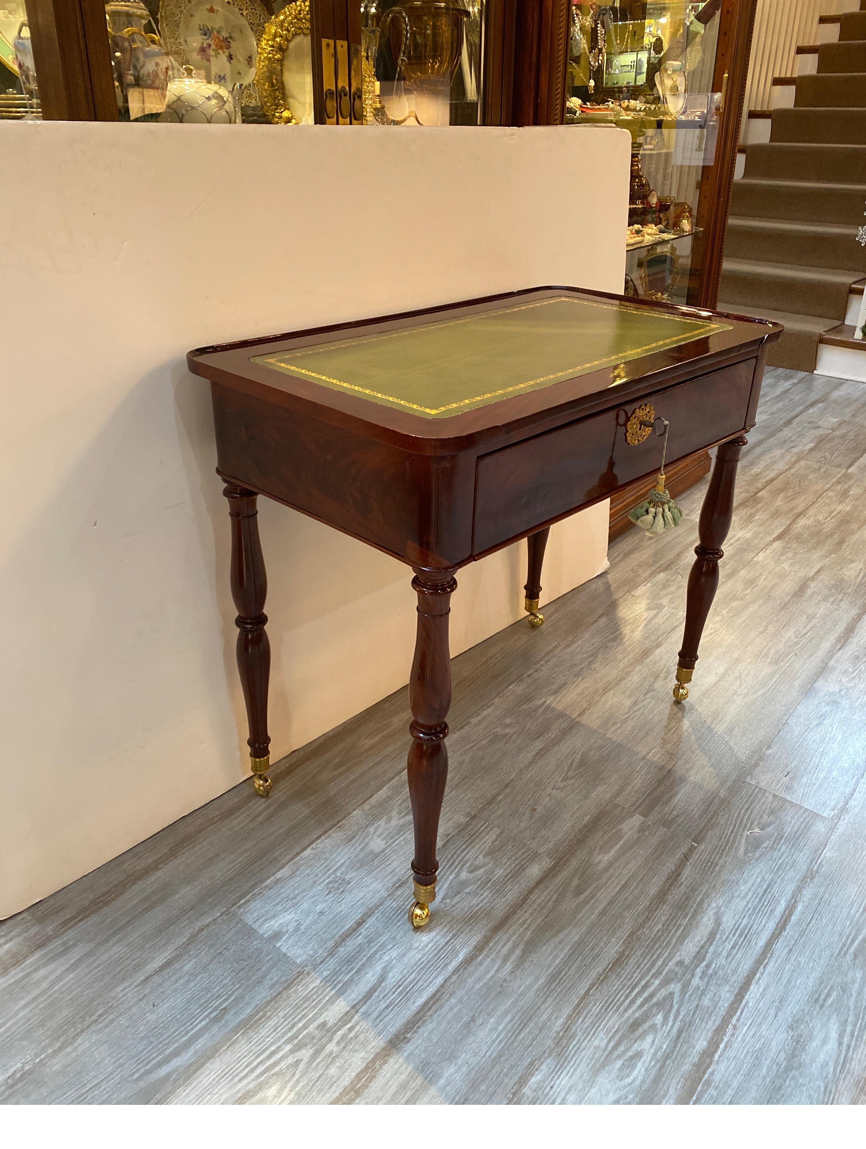 American Empire Spinet Mahogany Writing Table Console 4