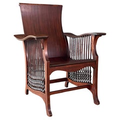 American Empire Style Bentwood & Spindle Armchair