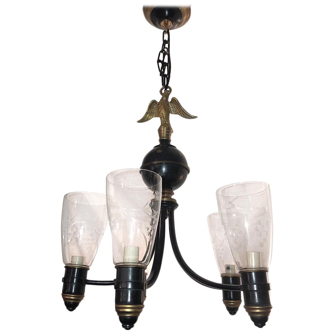 American Empire Style Chandelier For Sale