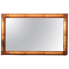 American Empire Style Cherry & Tiger Maple Wall Mirror, 20th Century