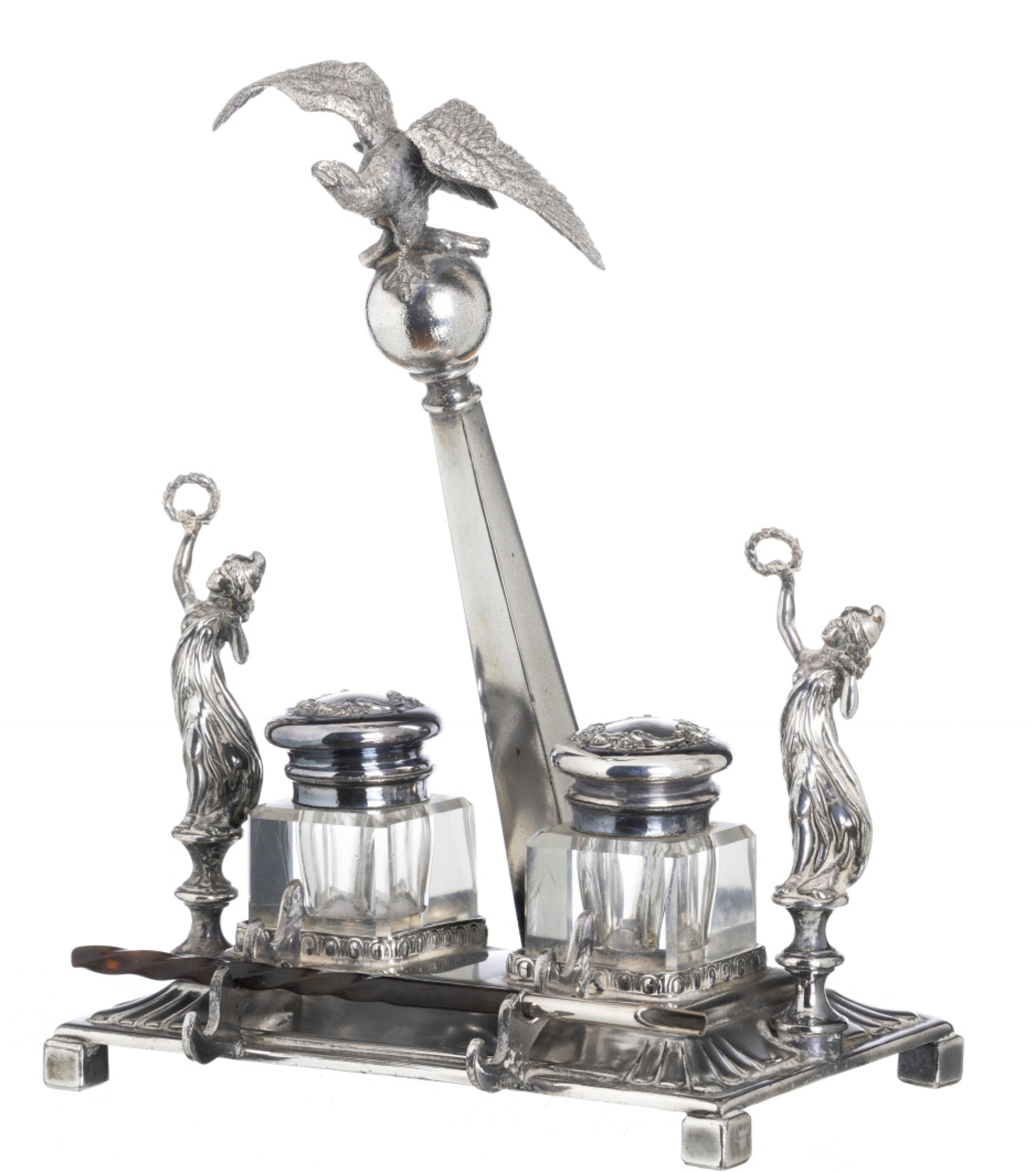 Fait main DESKTOP ENKWELL AMÉRICAIN EMPIRE STYLE  Début du 20e siècle en vente
