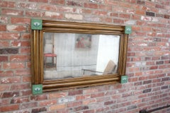 American Empire-Style Giltwood Mantle Mirror with "Lotus" Ceramic Tiles