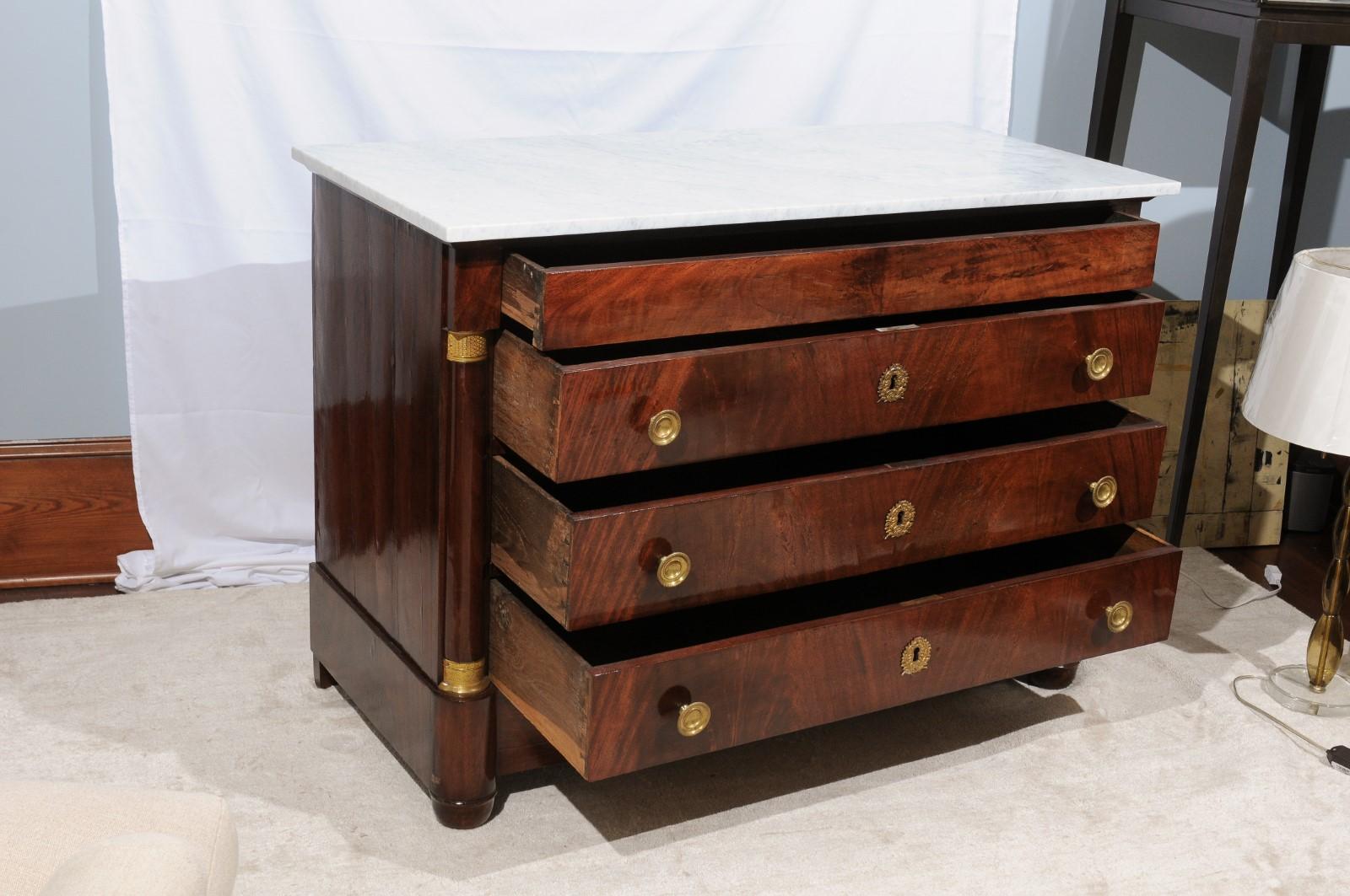 American Empire Style Mahogany Three-Drawer Dresser 1