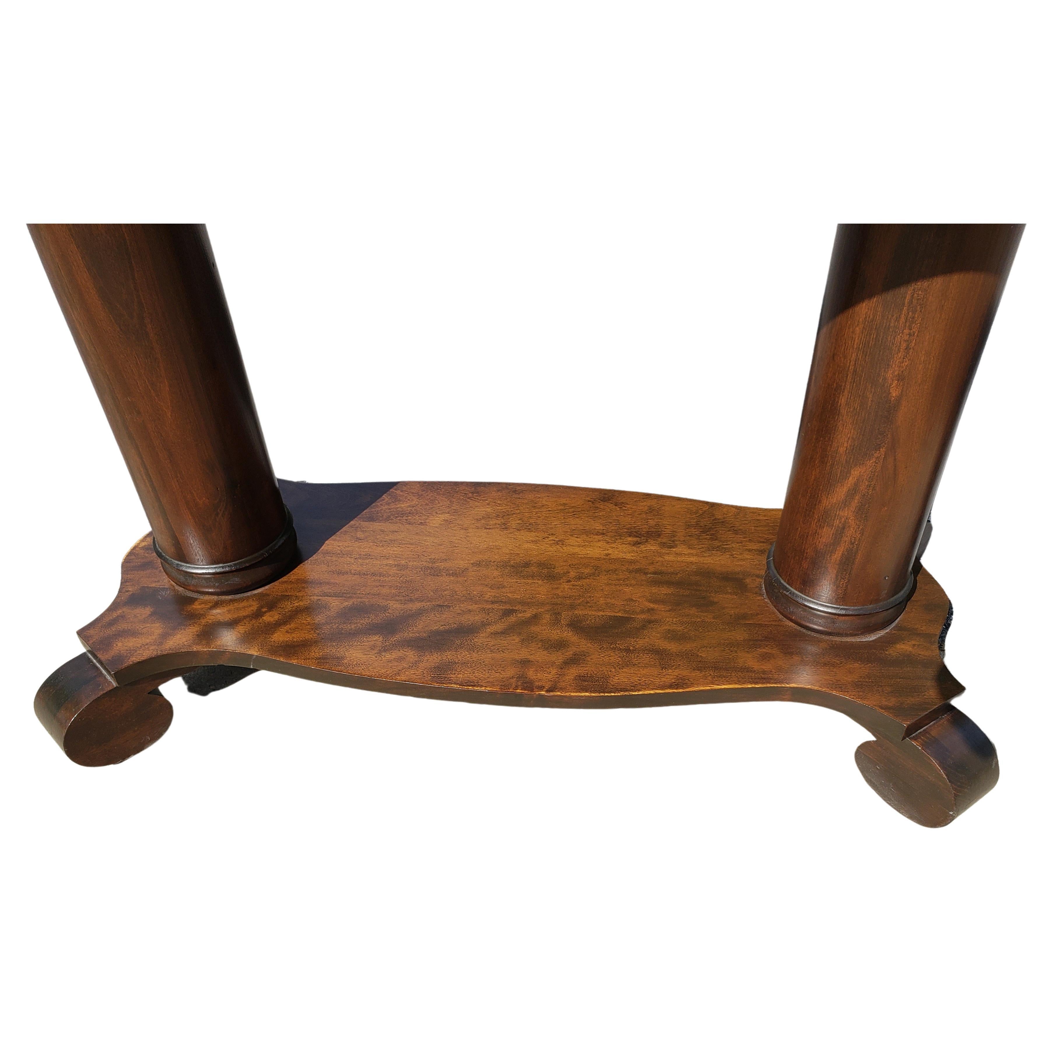 20th Century American Empire Style Oval Stained Oak Library Table For Sale