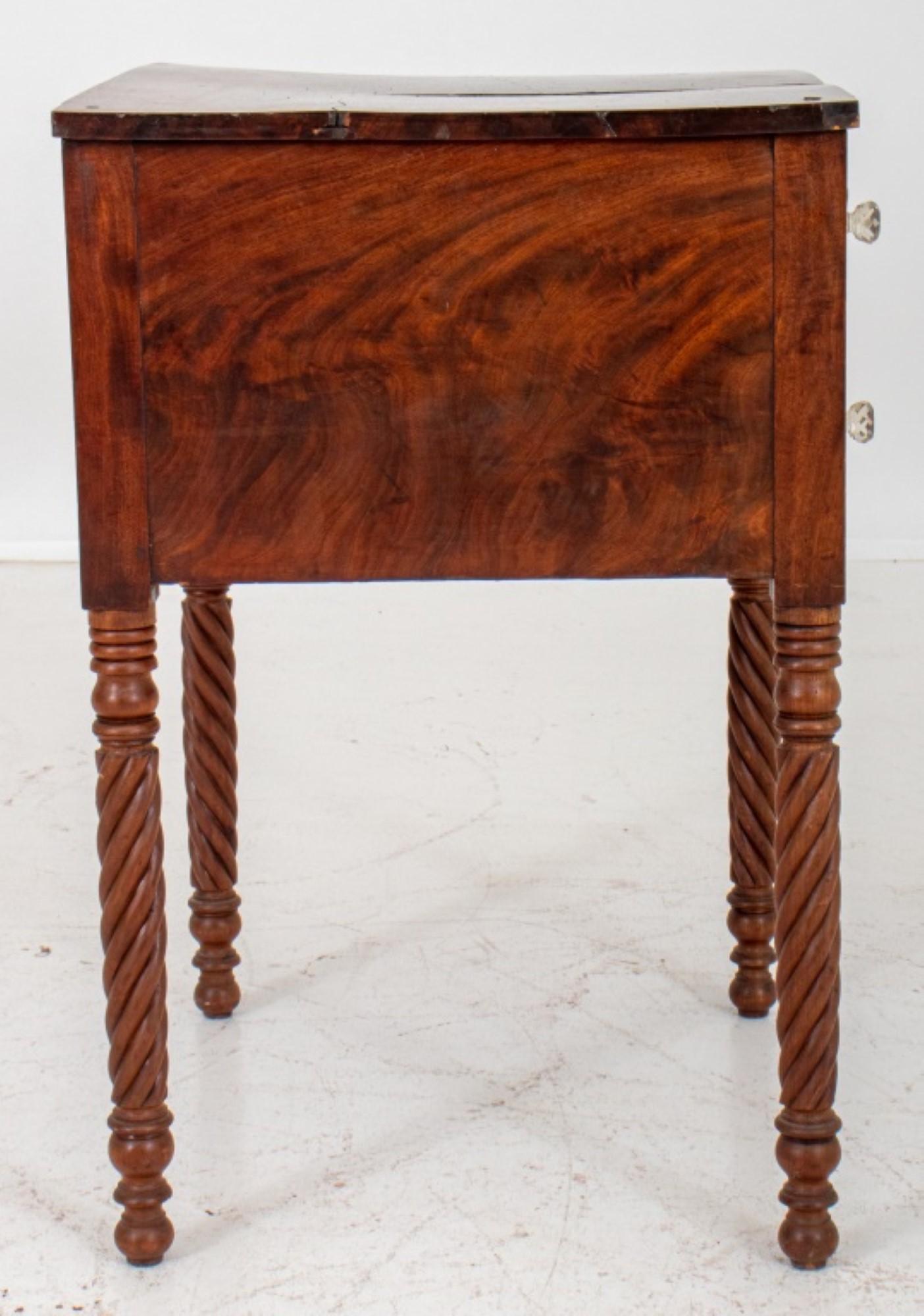 19th Century American Empire Two Drawer Side Table For Sale