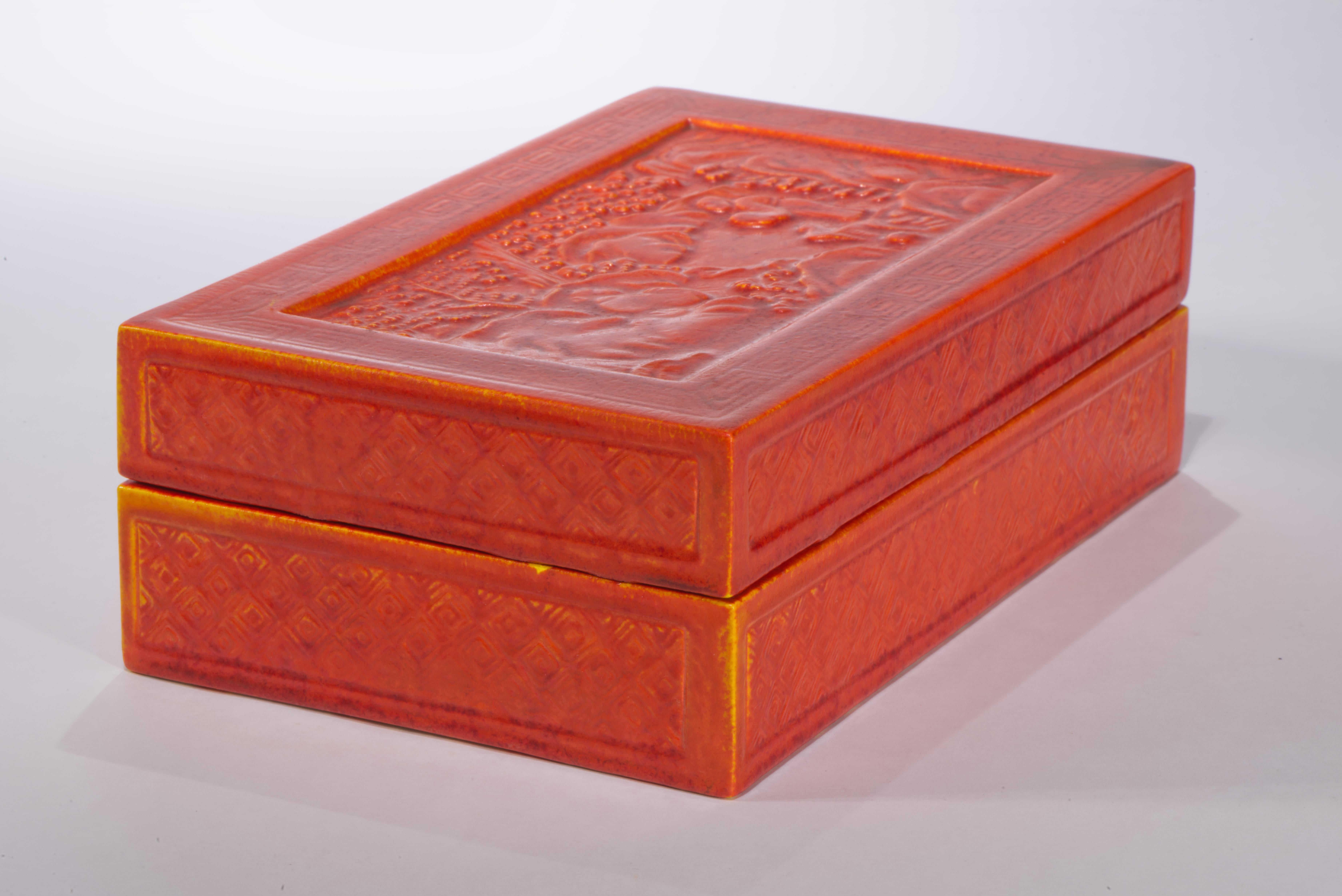 American Encaustic Co Ceramic Box attr. to Frederick Rhead, Strong Museum For Sale 6