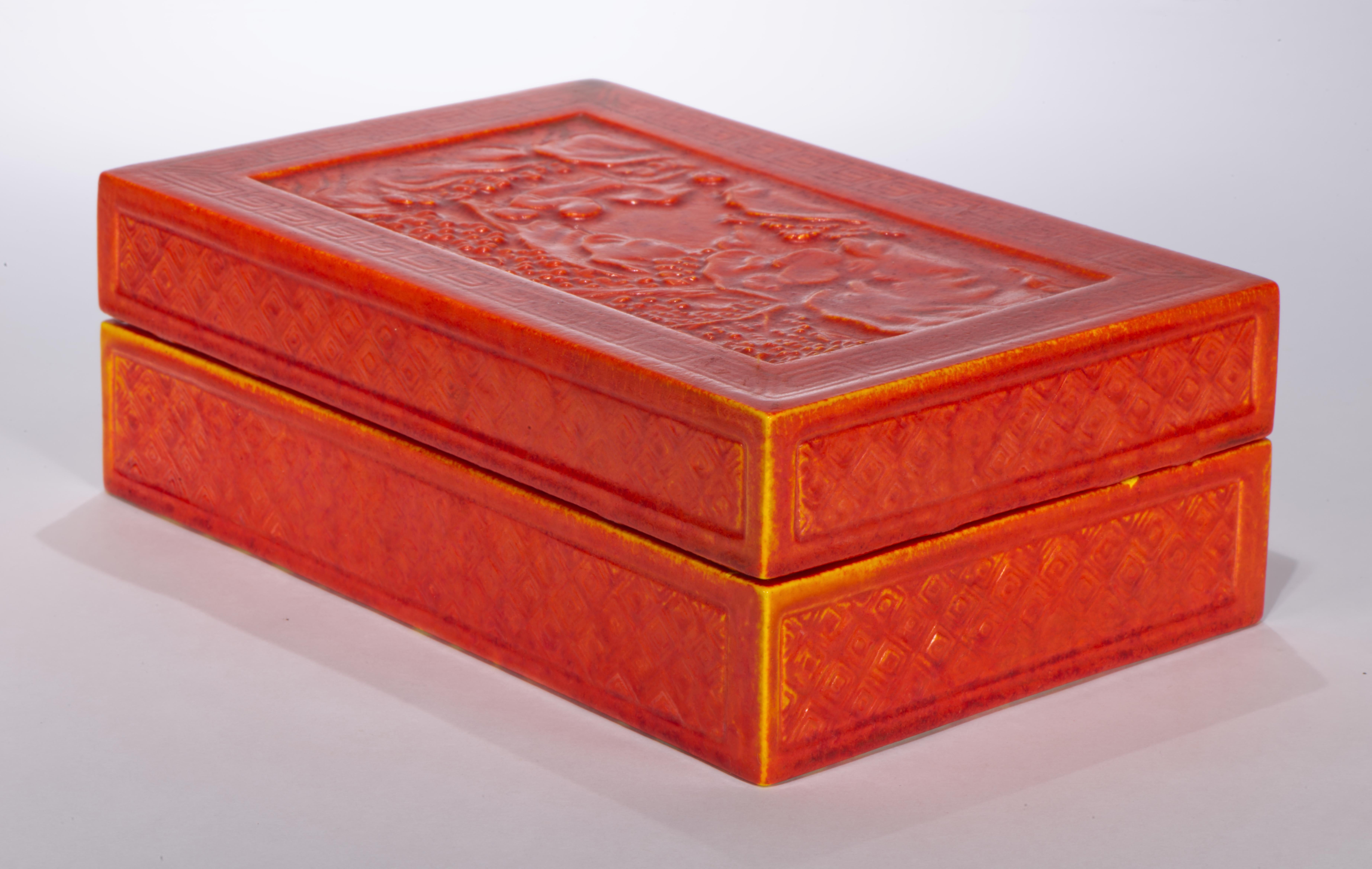 American Encaustic Co Ceramic Box attr. to Frederick Rhead, Strong Museum For Sale 7