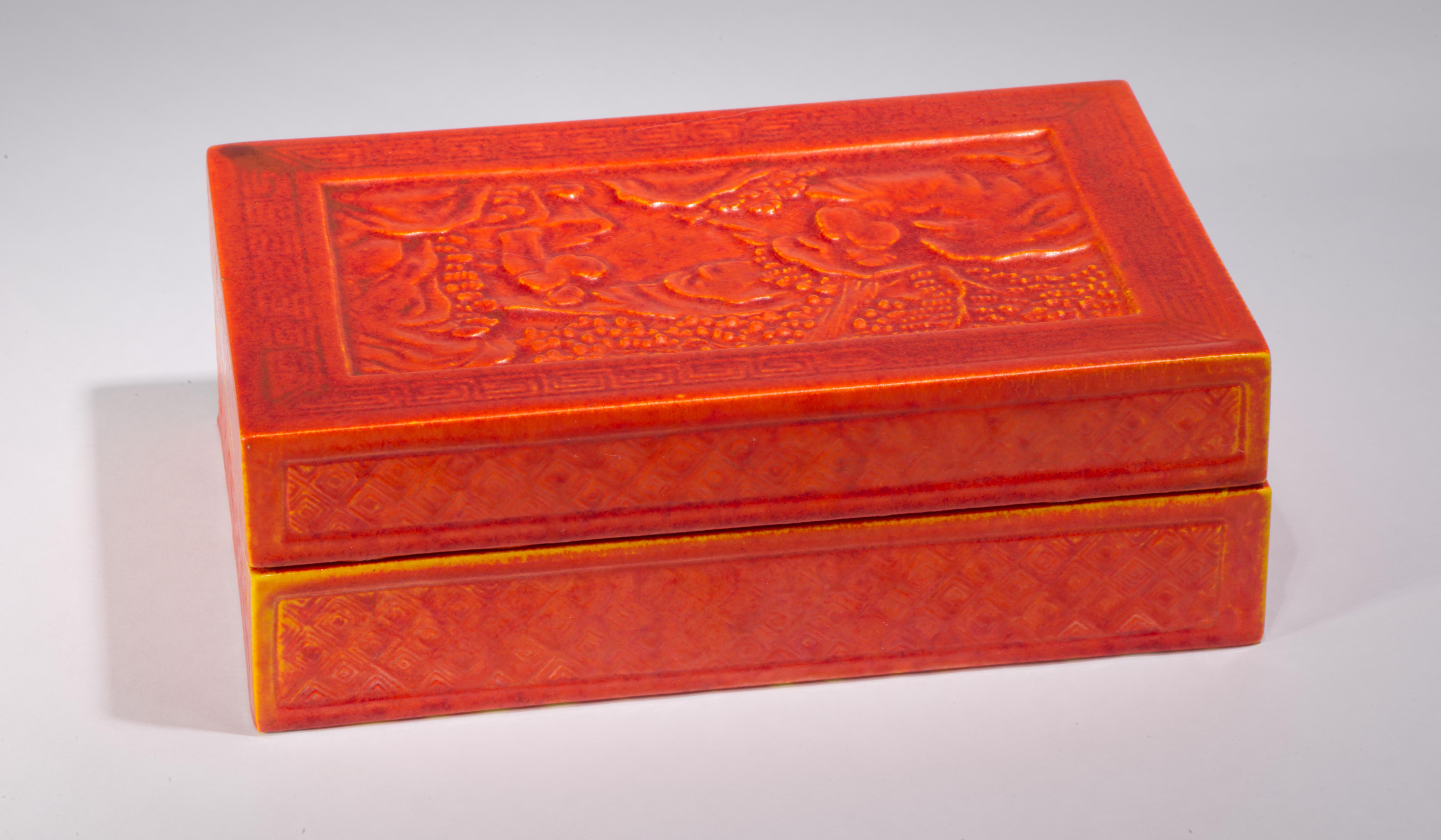 American Encaustic Co Ceramic Box attr. to Frederick Rhead, Strong Museum For Sale 11