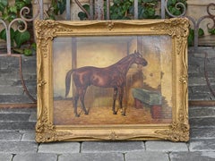 American Equestrian Oil on Board Signed Louis Nadler, Early 20th Century