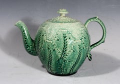 American Etruscan Majolica Teapot in the Form of a Cauliflower