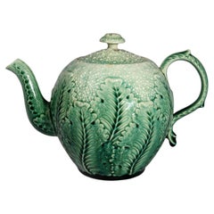 American Etruscan Majolica Teapot in the Form of a Cauliflower